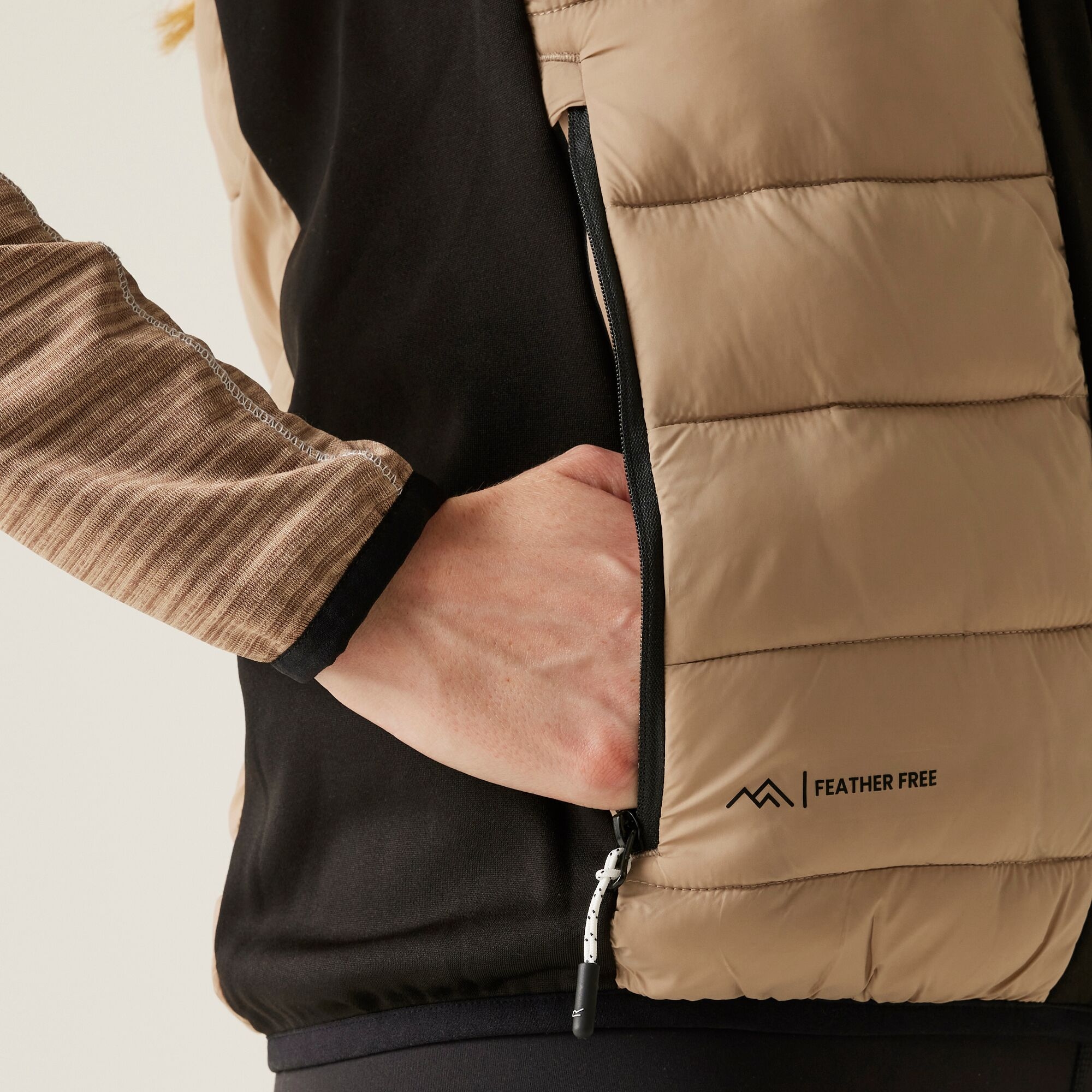 Women's Leedre Hybrid Bodywarmer | Black Warm Taupe