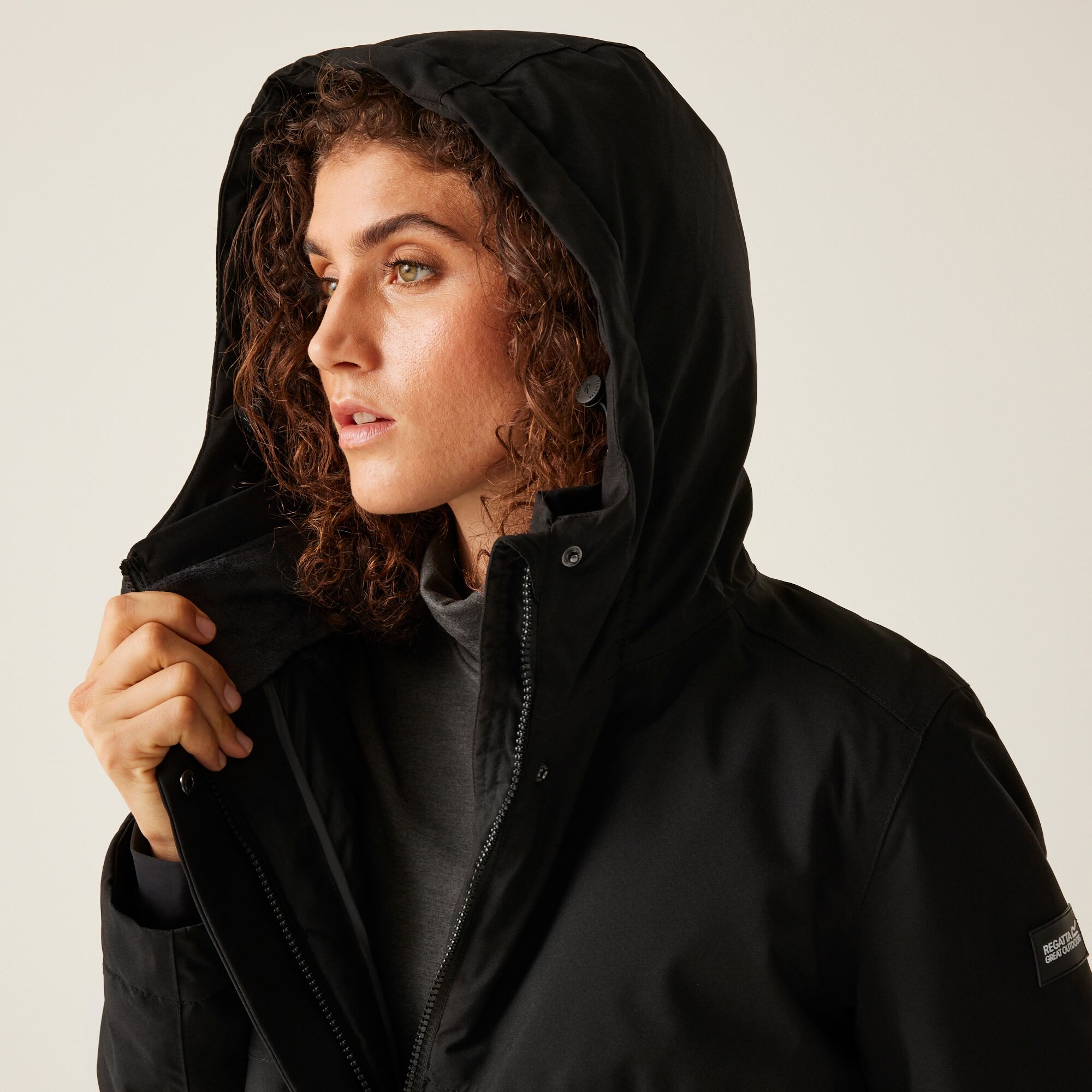 Women's Yarli Waterproof Longline Jacket | Black Dark Grey