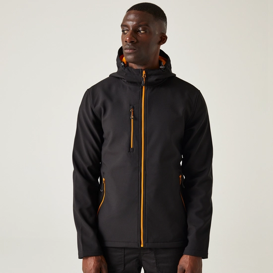 Men's Navigate 2 Layer Hooded Softshell Jacket | Navy Seal Grey