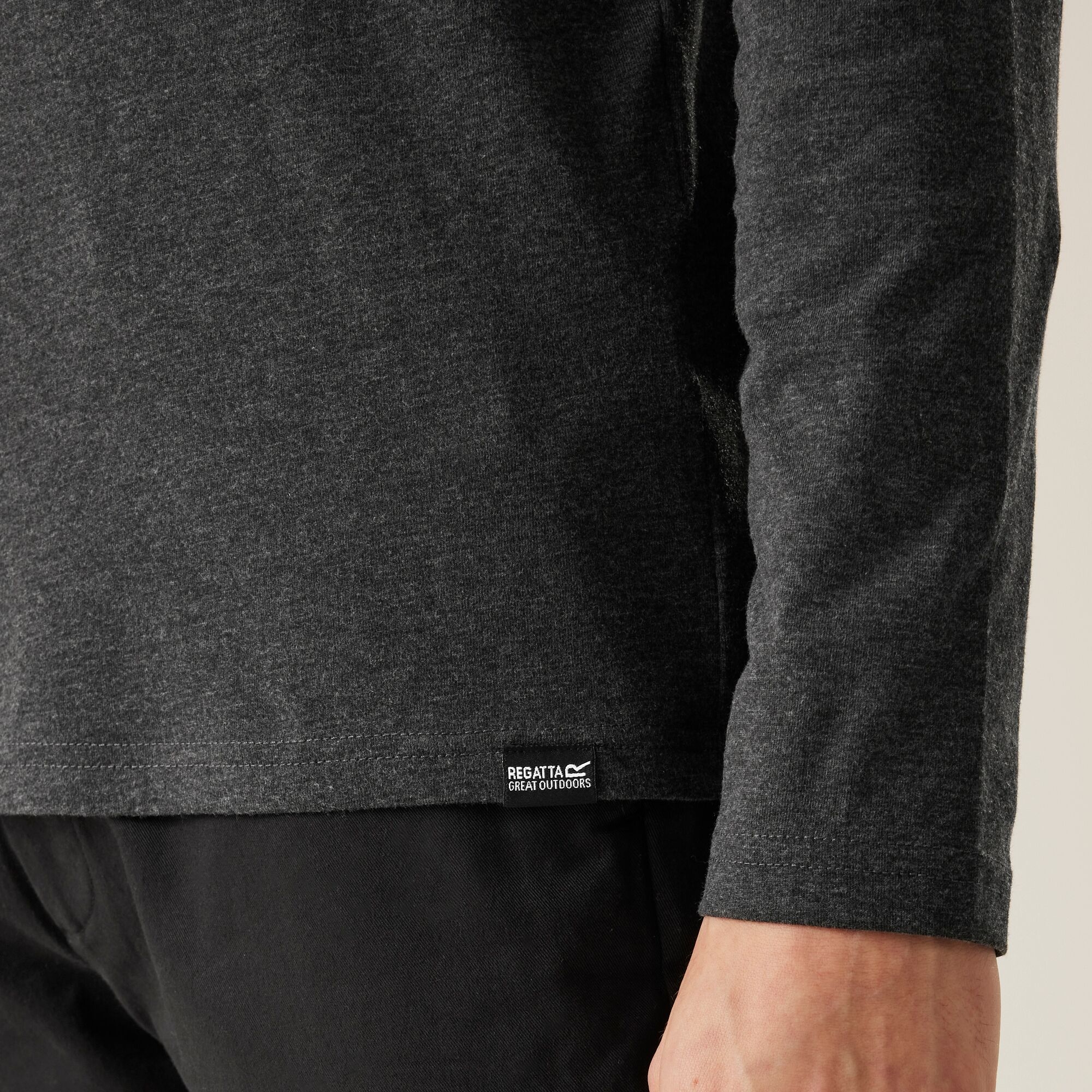 Men's Maylow Long Sleeved T-Shirt | Black Marl