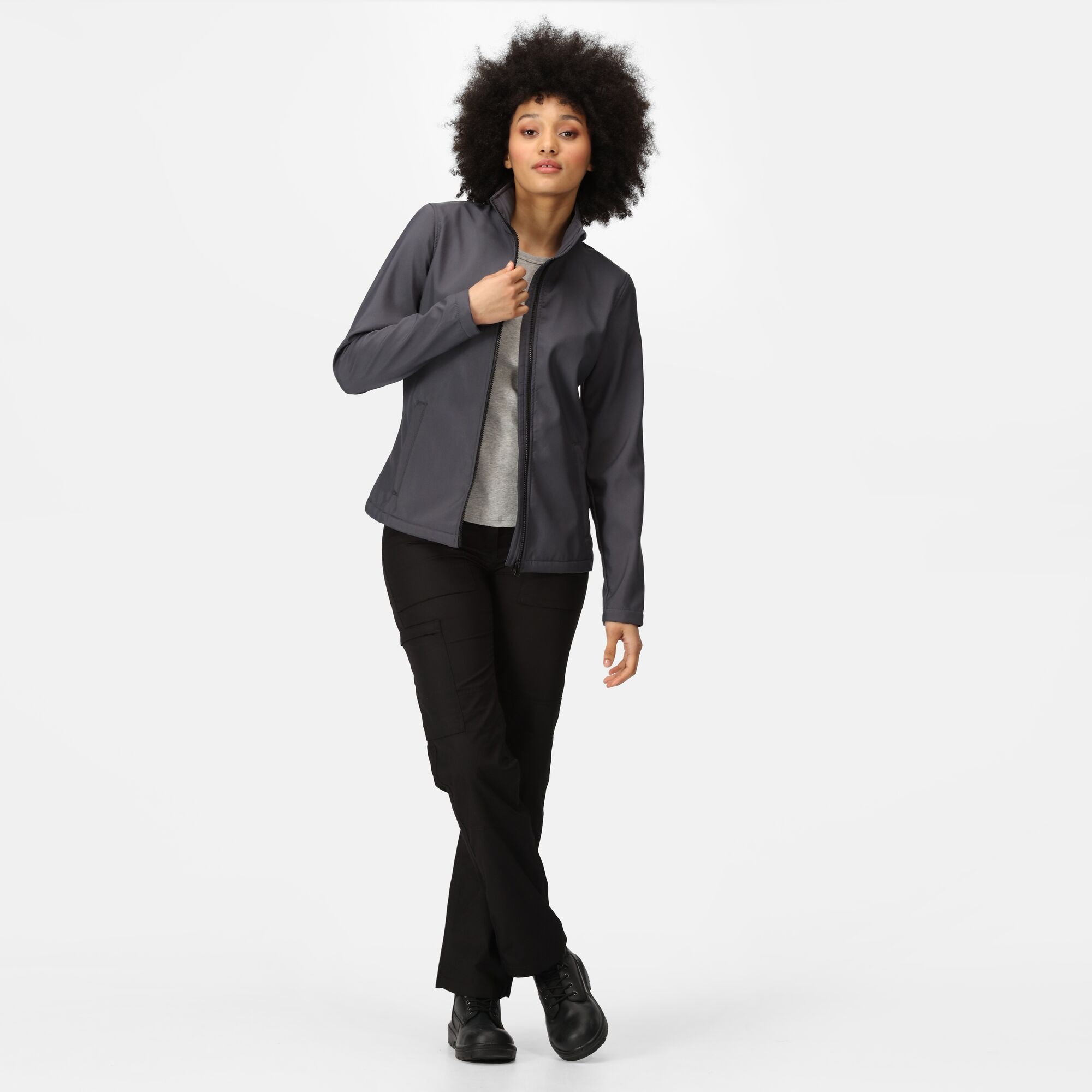 Women's Ablaze Printable Softshell Jacket | Seal Grey Black