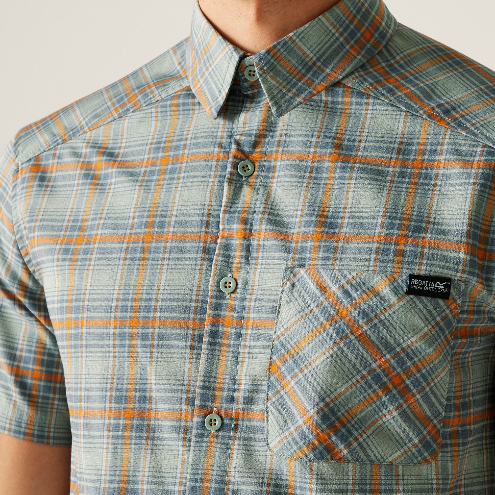 Men's Begarno Short Sleeve Shirt | Glacier Stormy Weather Fox Check