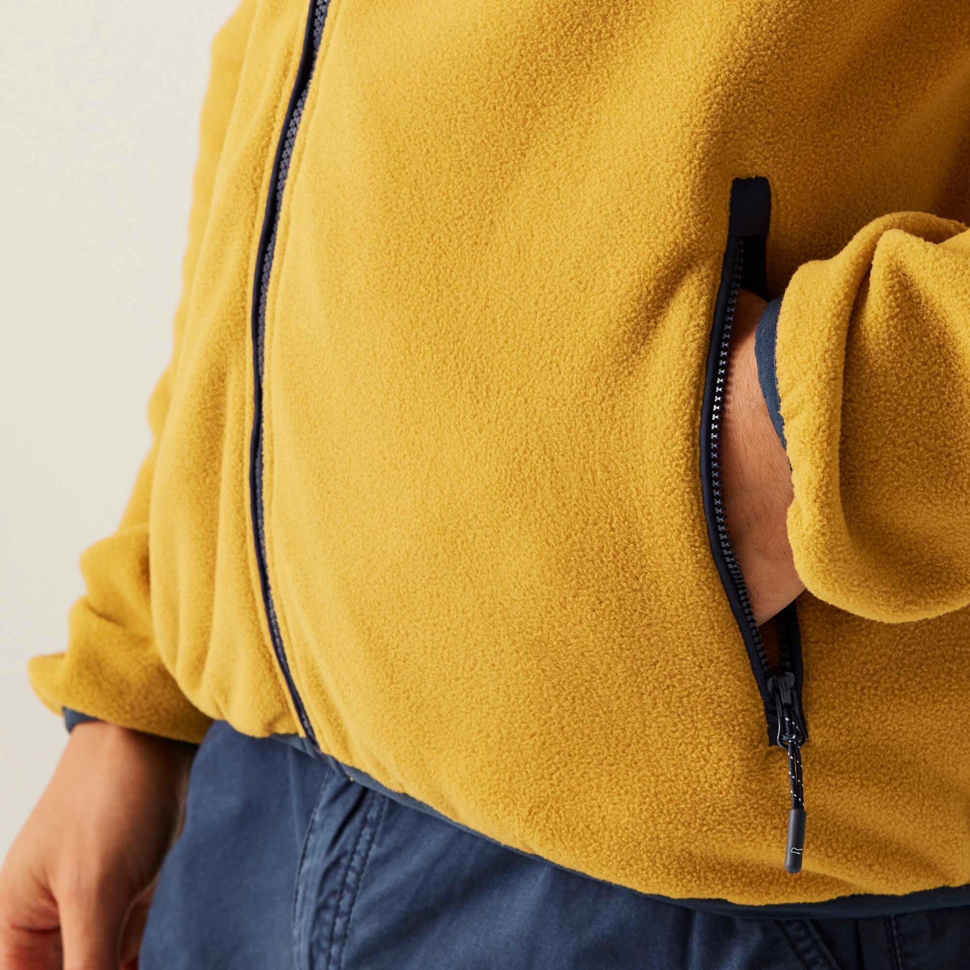 Men's Frankie Full Zip Fleece | Mustard Navy