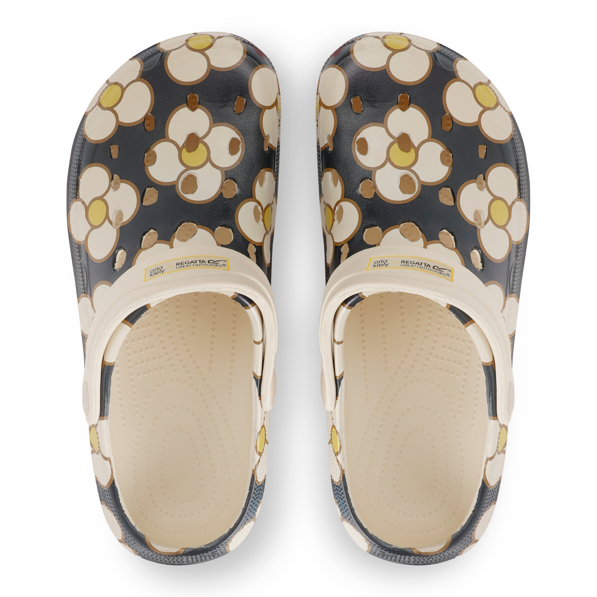 Orla Kiely Clog Sandals | Spinning Flower Black