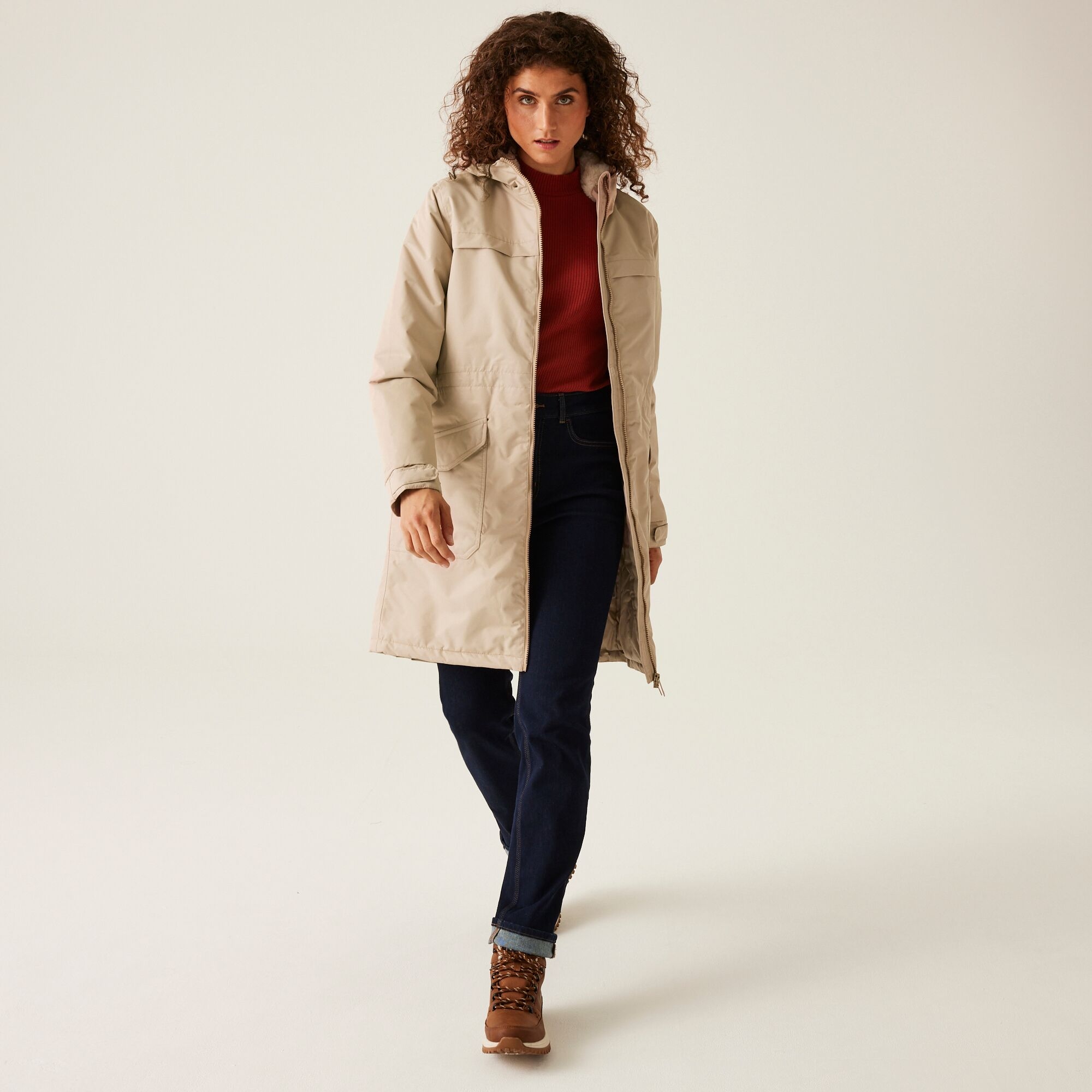Women's Romine II Waterproof Parka Jacket | Warm Taupe Light Vanilla