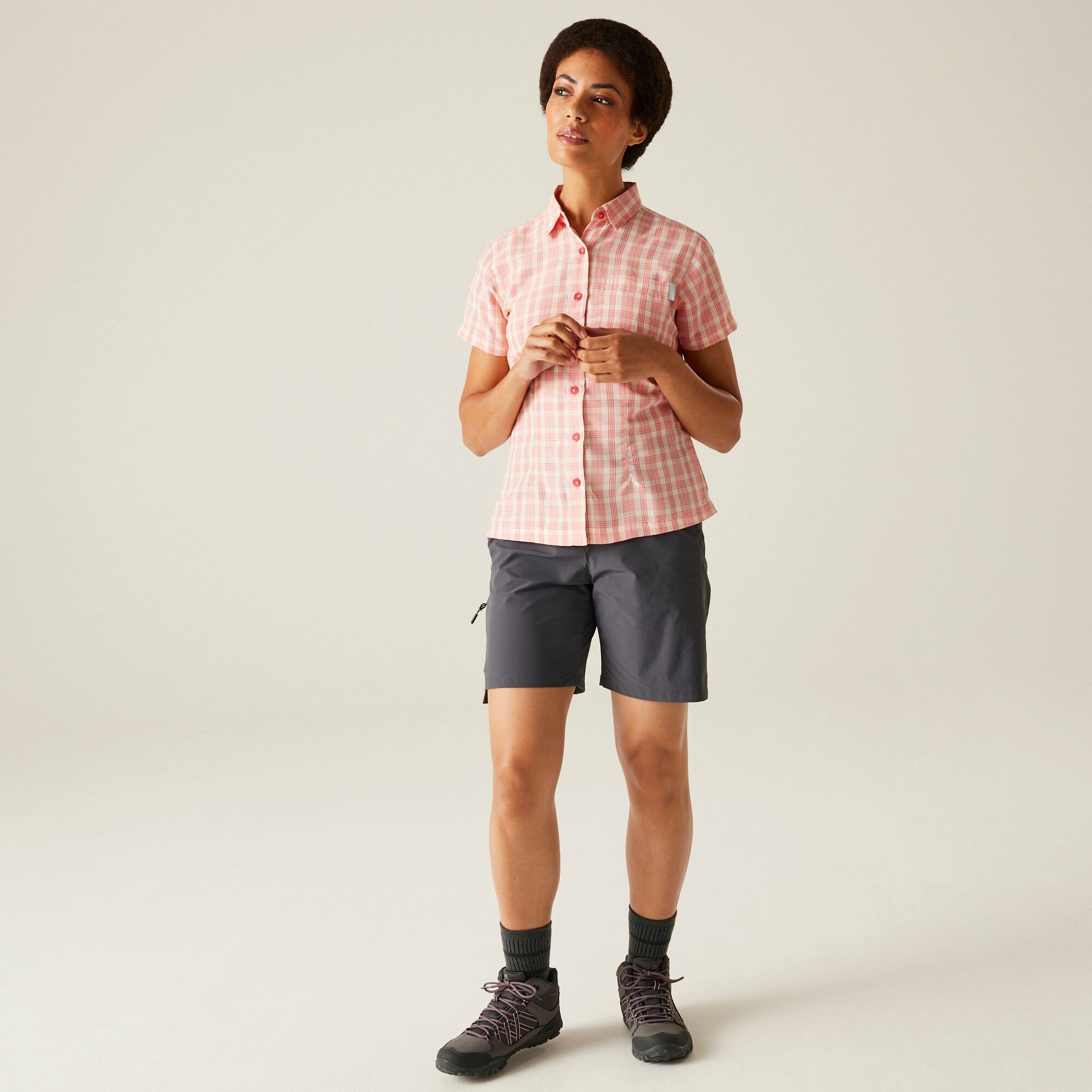 Women's Mindano VIII Short Sleeve Shirt | Peach Bloom Check