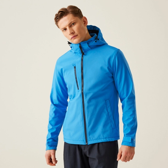 Men's Venturer 3 Layer Printable Hooded Softshell Jacket | Navy