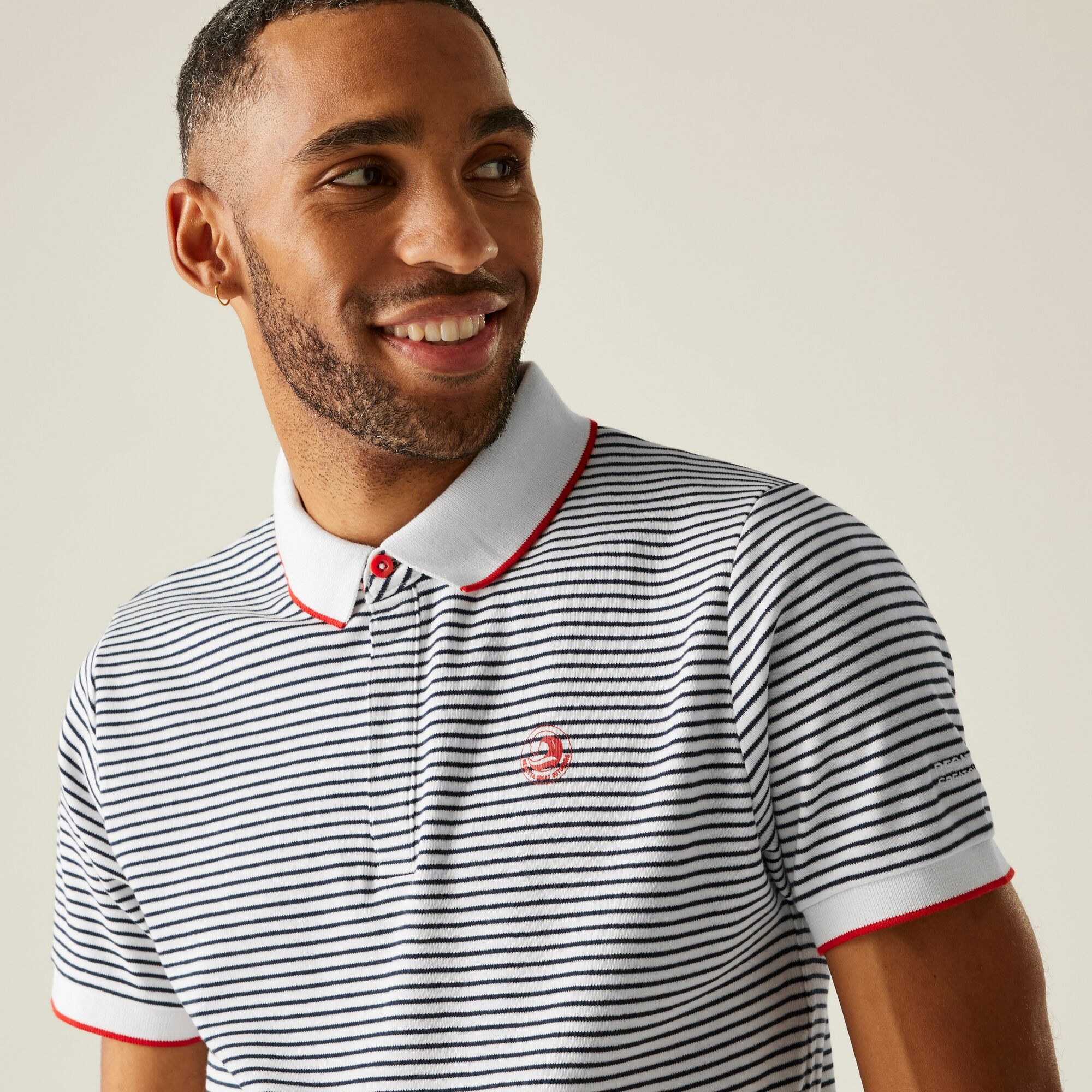 Men's Tiver Polo Shirt | White Navy Stripe