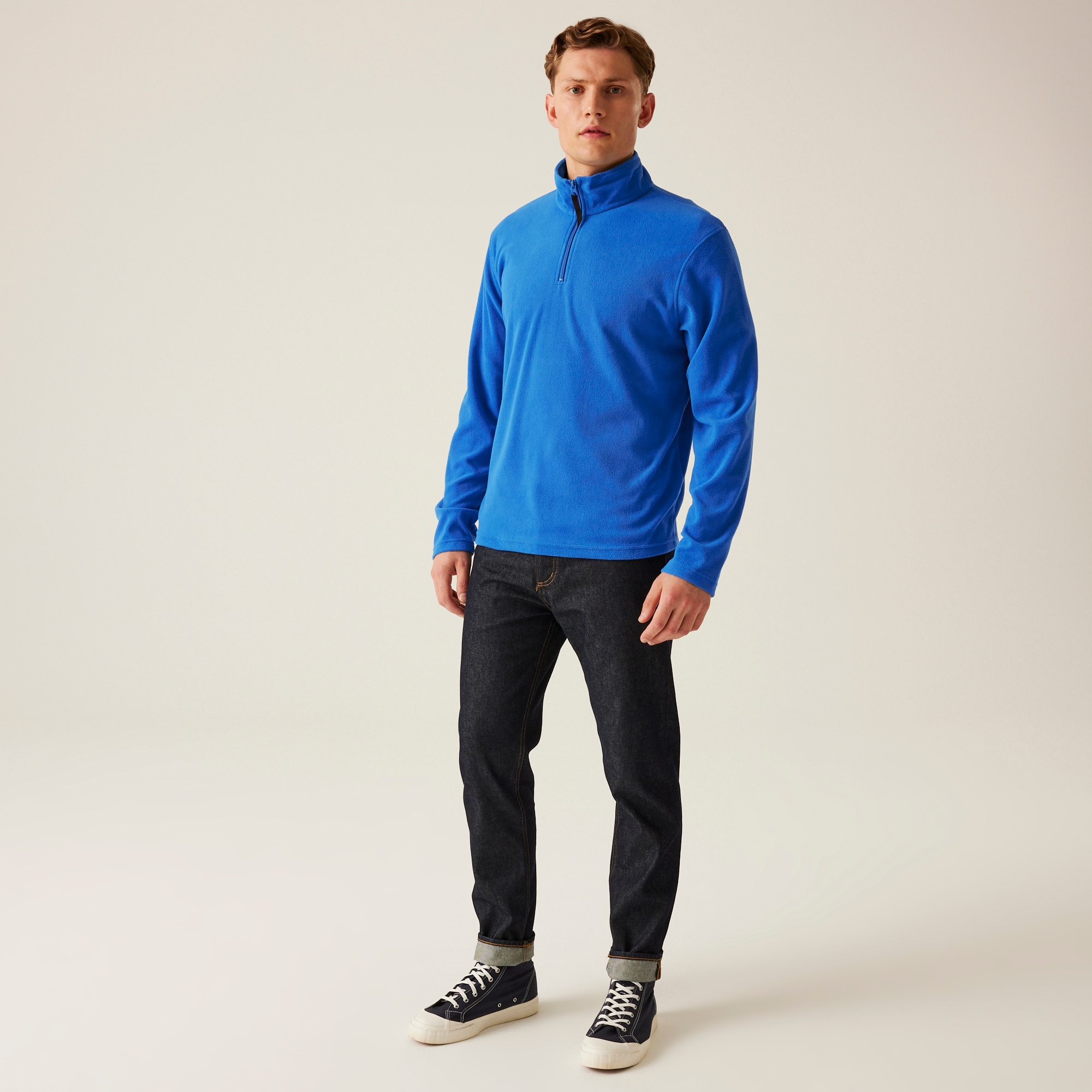 Men's Micro Lightweight Half Zip Fleece | Oxford Blue