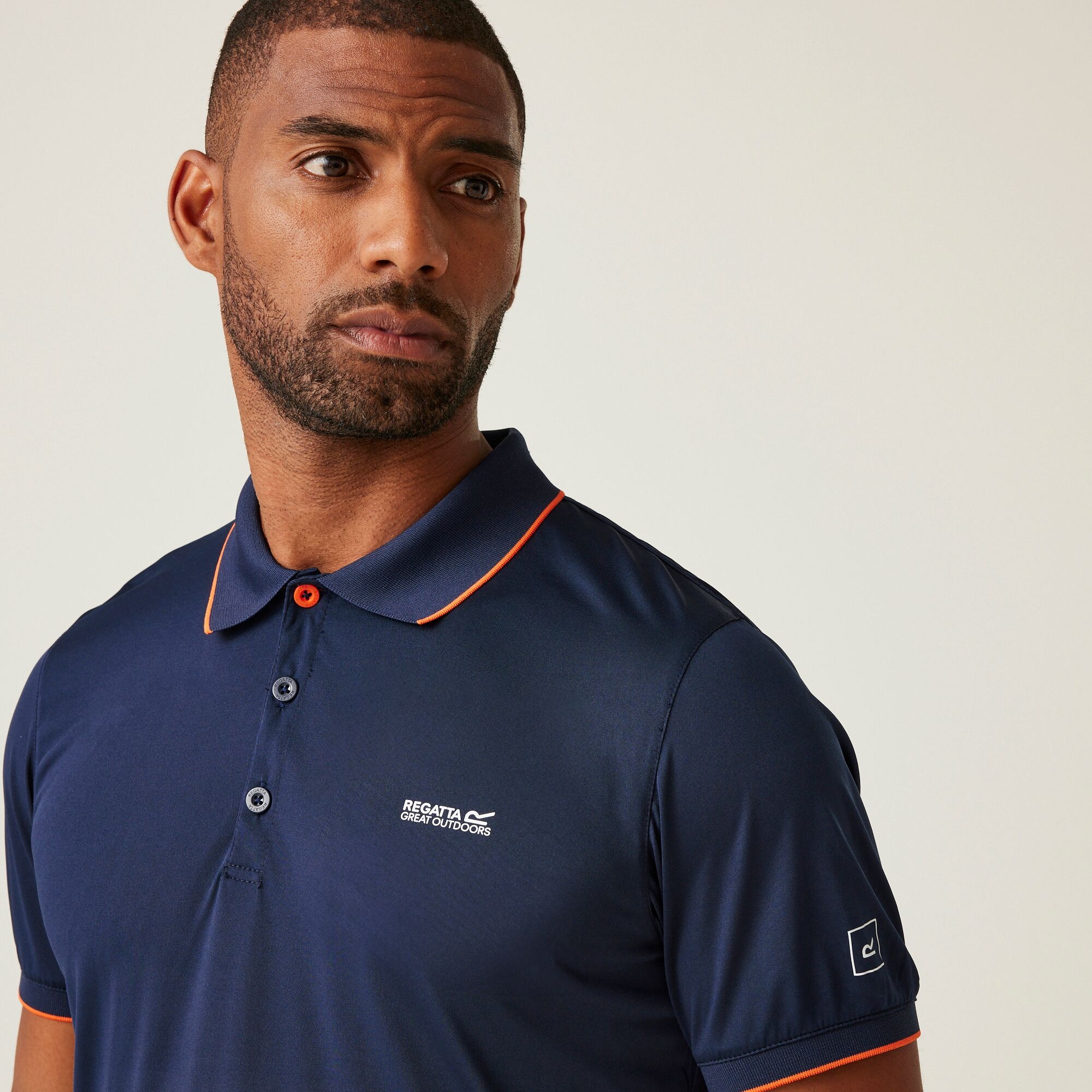 Men's Remex II Jersey Polo Shirt | Navy Tangerine Tango Solid