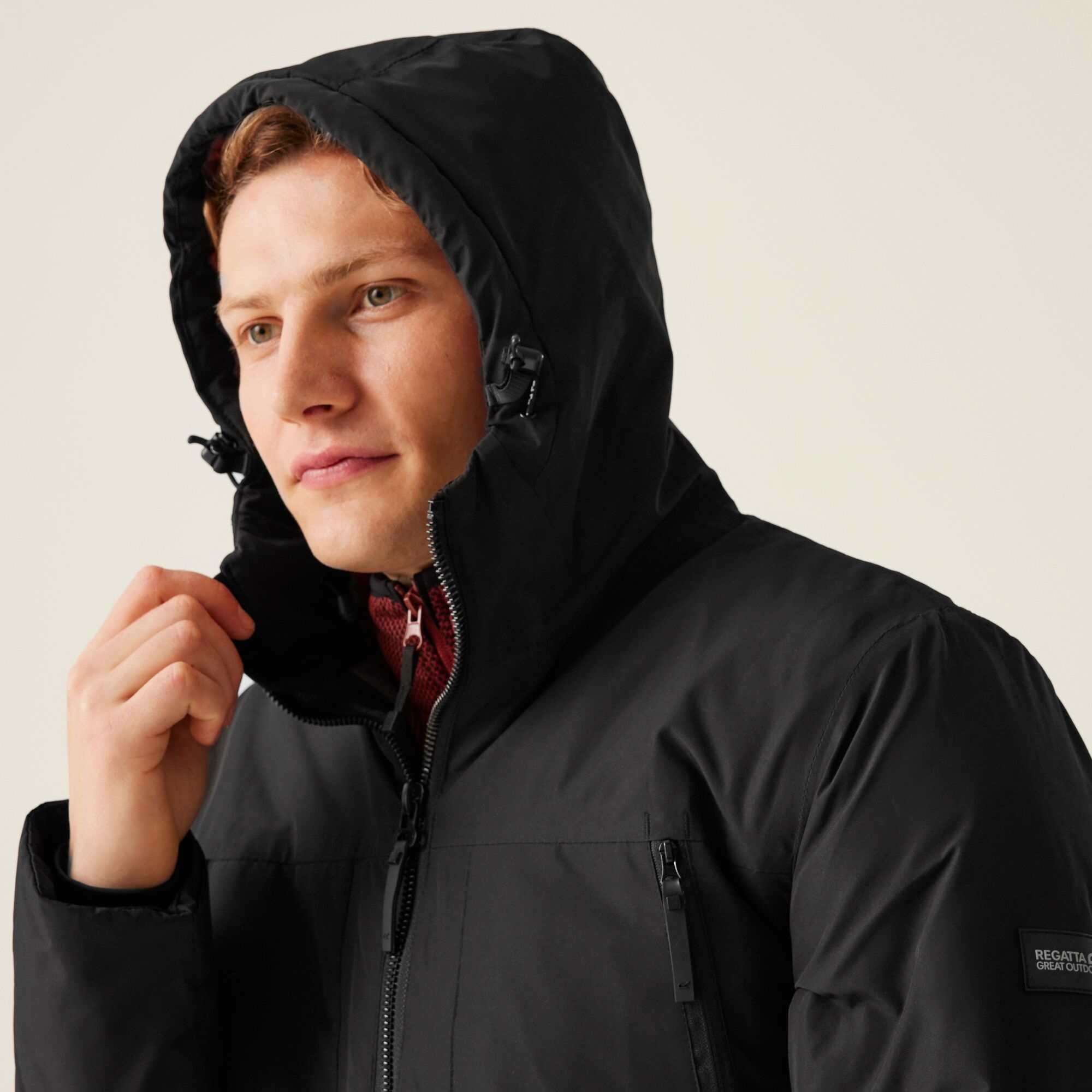 Men's Larrick Waterproof Insulated Jacket | Black Red Ochre