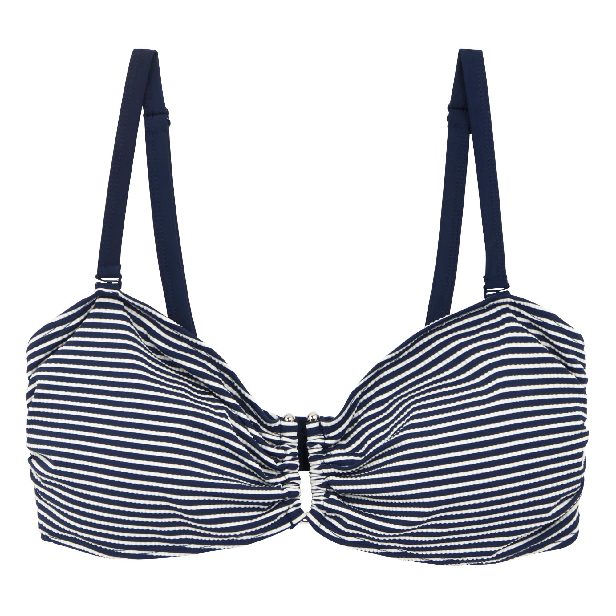 Women's Aceana III Bikini Top | Navy White Seeksucker Stripe