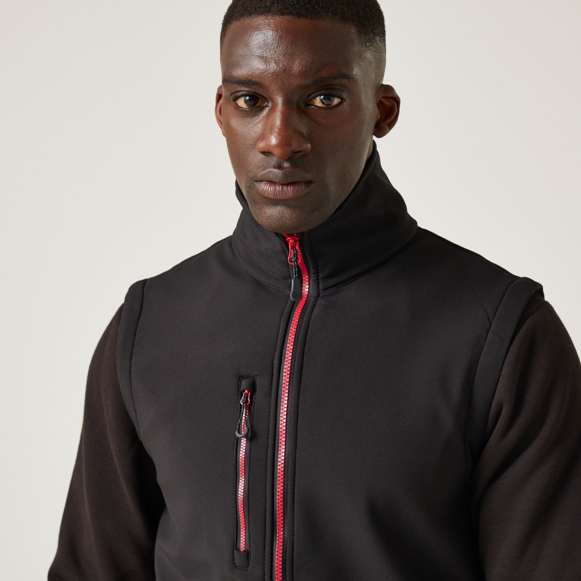 Men's Navigate 2 Layer Softshell Bodywarmer | Black Classic Red