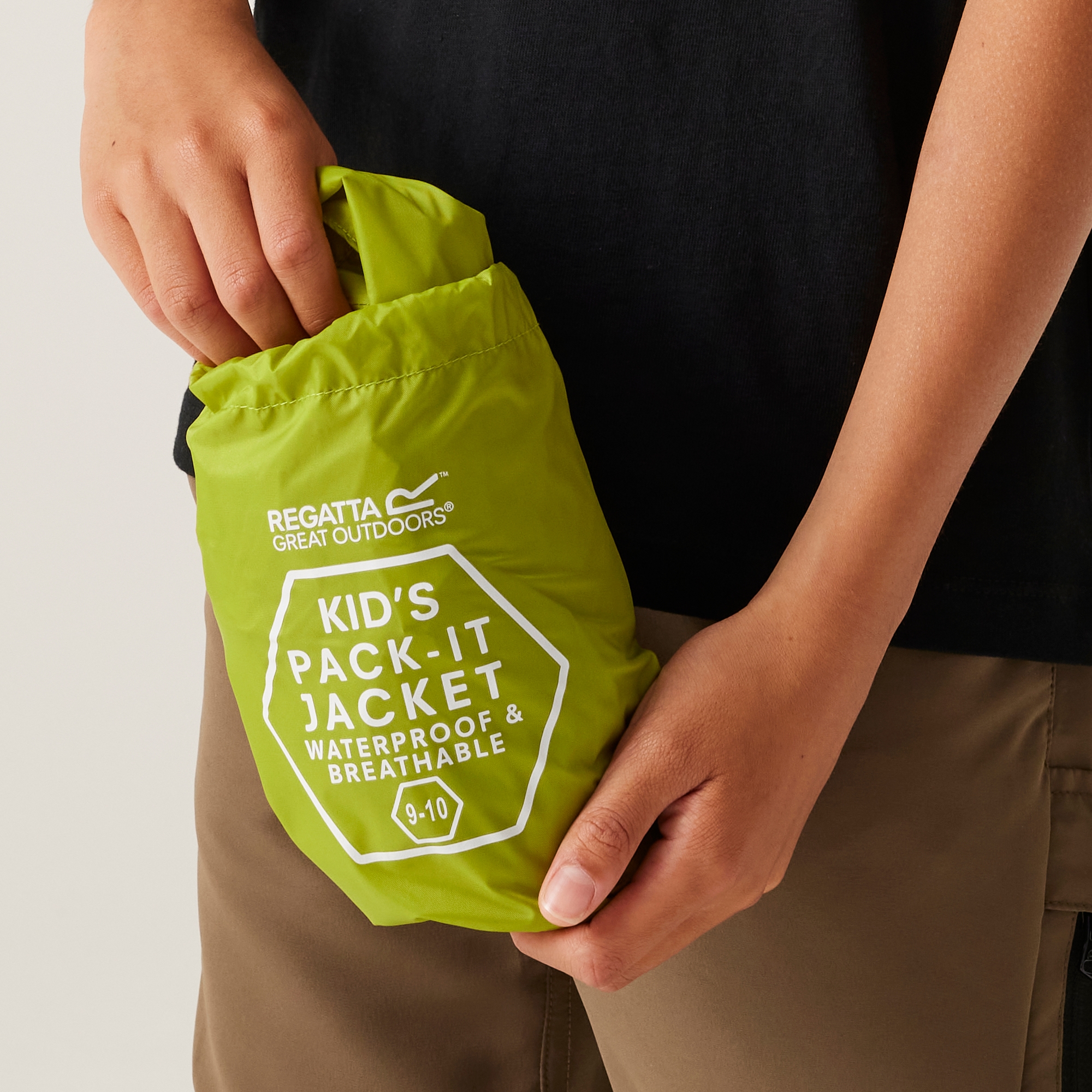 Kids' Pack It Waterproof Packaway Jacket | Grenoble Green