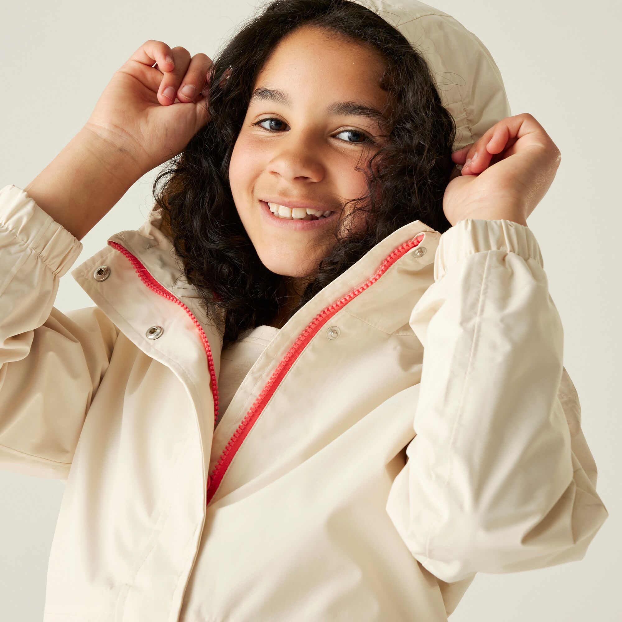 Kids' Ballina Waterpoof Jacket | Light Vanilla Peach Bloomn White Stripe