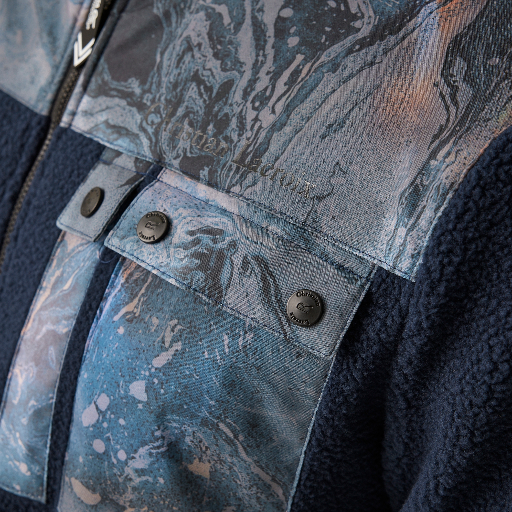 Christian Lacroix - Men's Valensoles Fleece | Navy Bain De Minuit Print