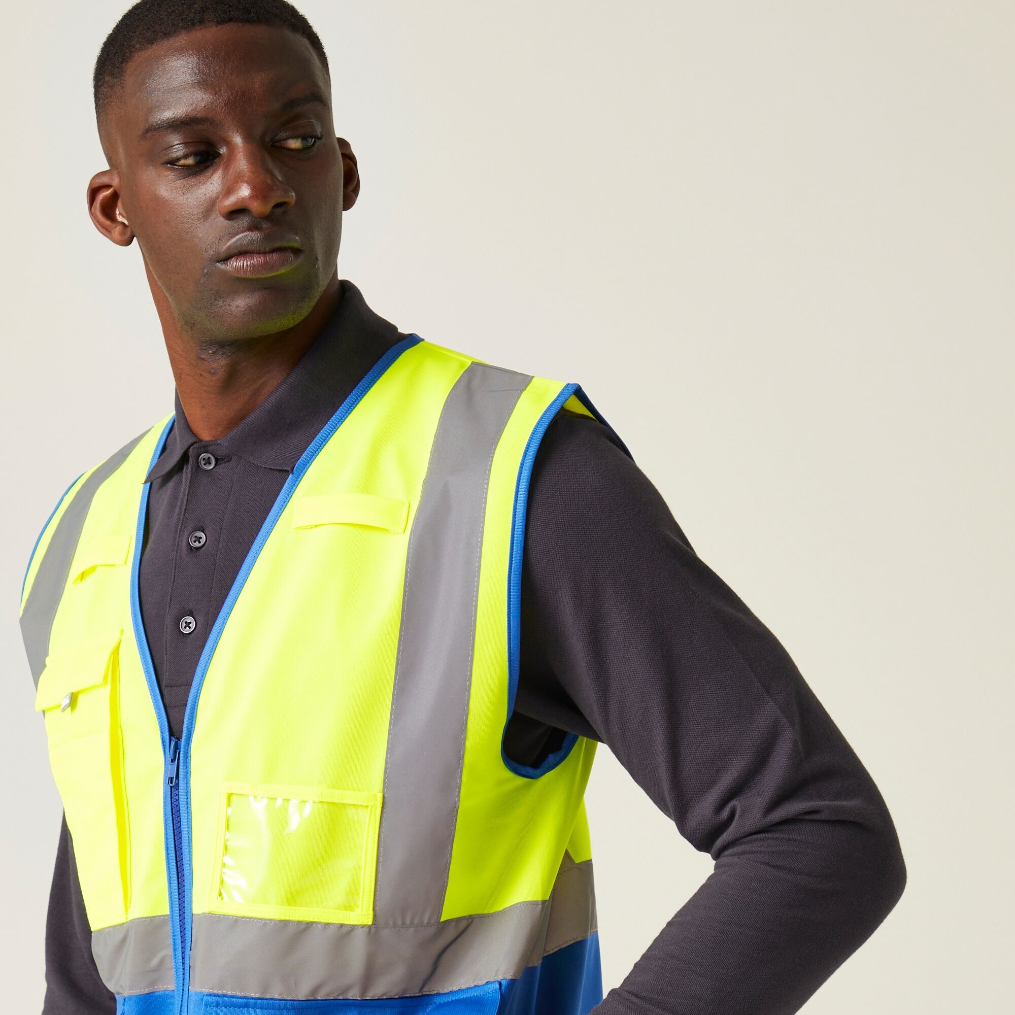 Men's Pro HI-VIS Executive Vest | Yellow Royal Blue