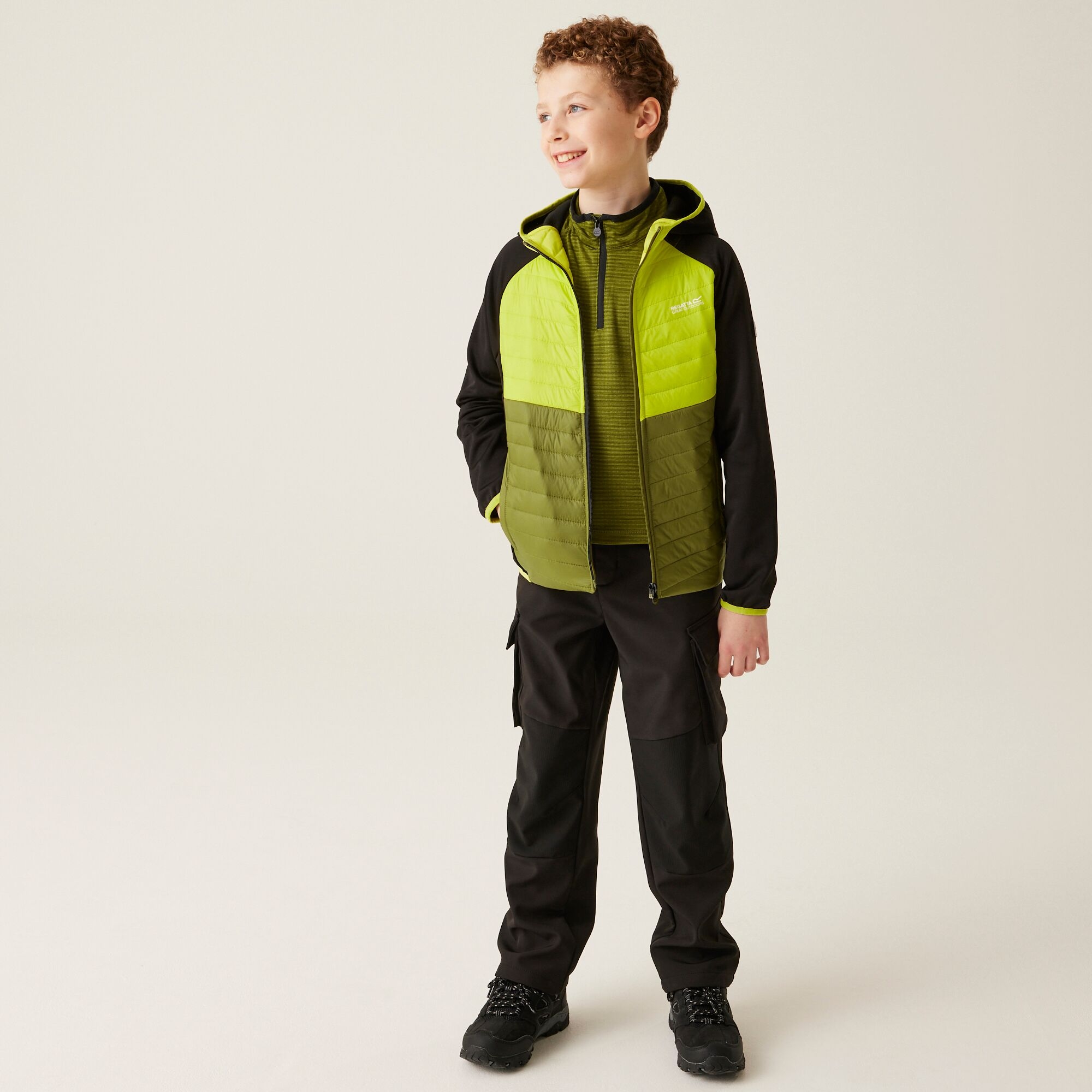 Kids' Kielder Hybrid VIII Jacket | Black Citron Lime