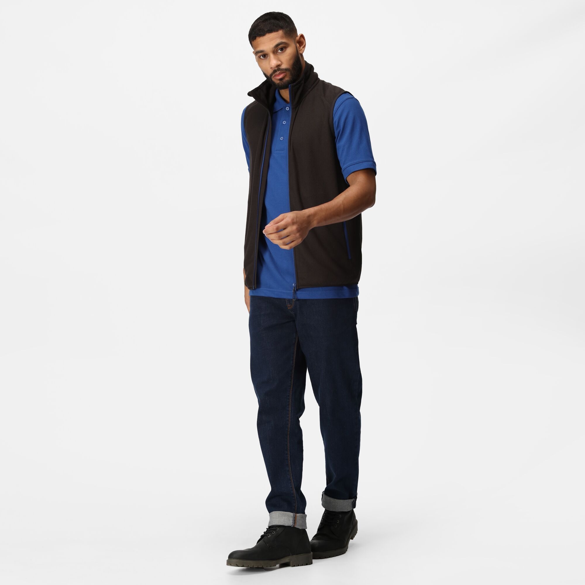 Men's Navigate Fleece Bodywarmer | Black New Royal
