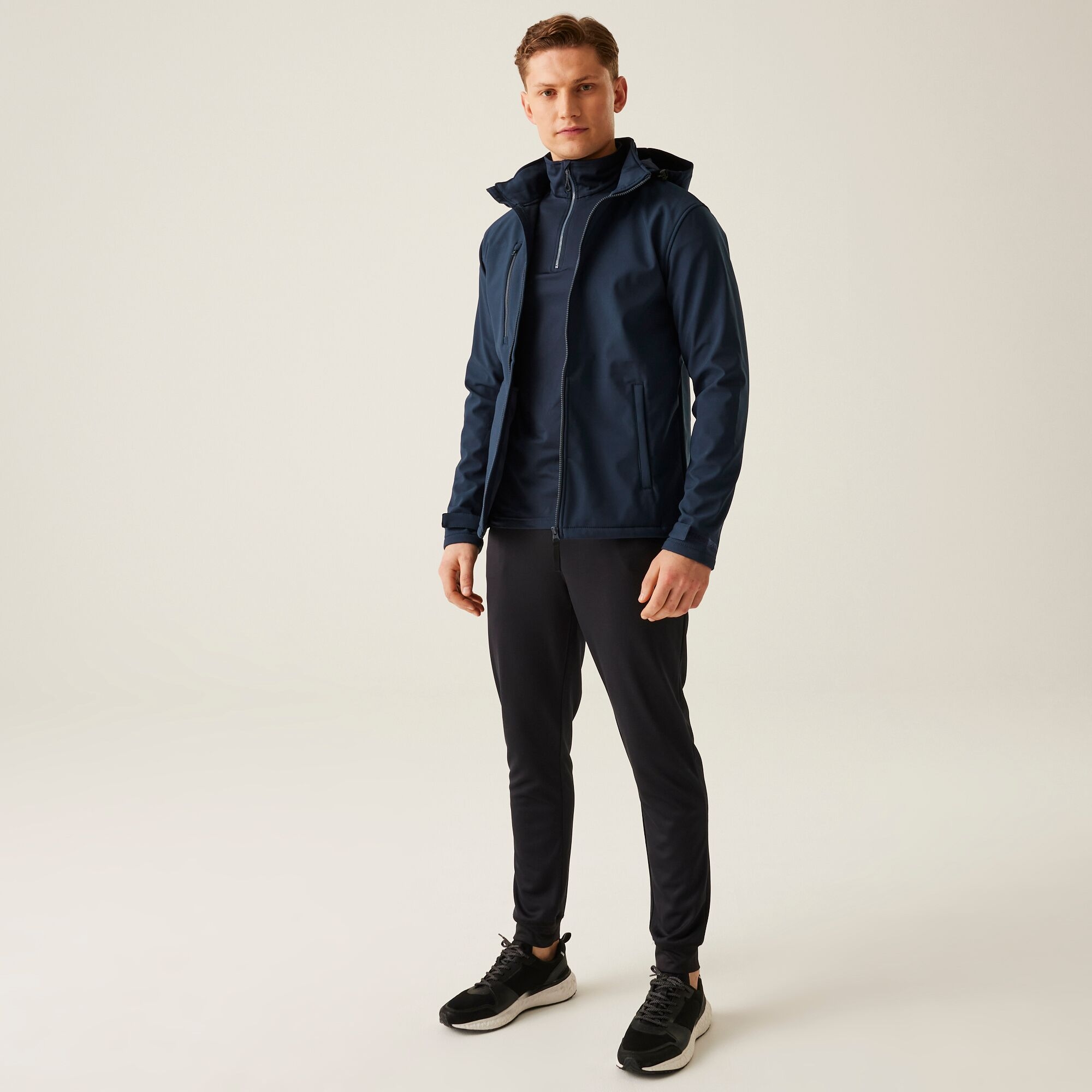 Men's Venturer 3 Layer Printable Hooded Softshell Jacket | Navy