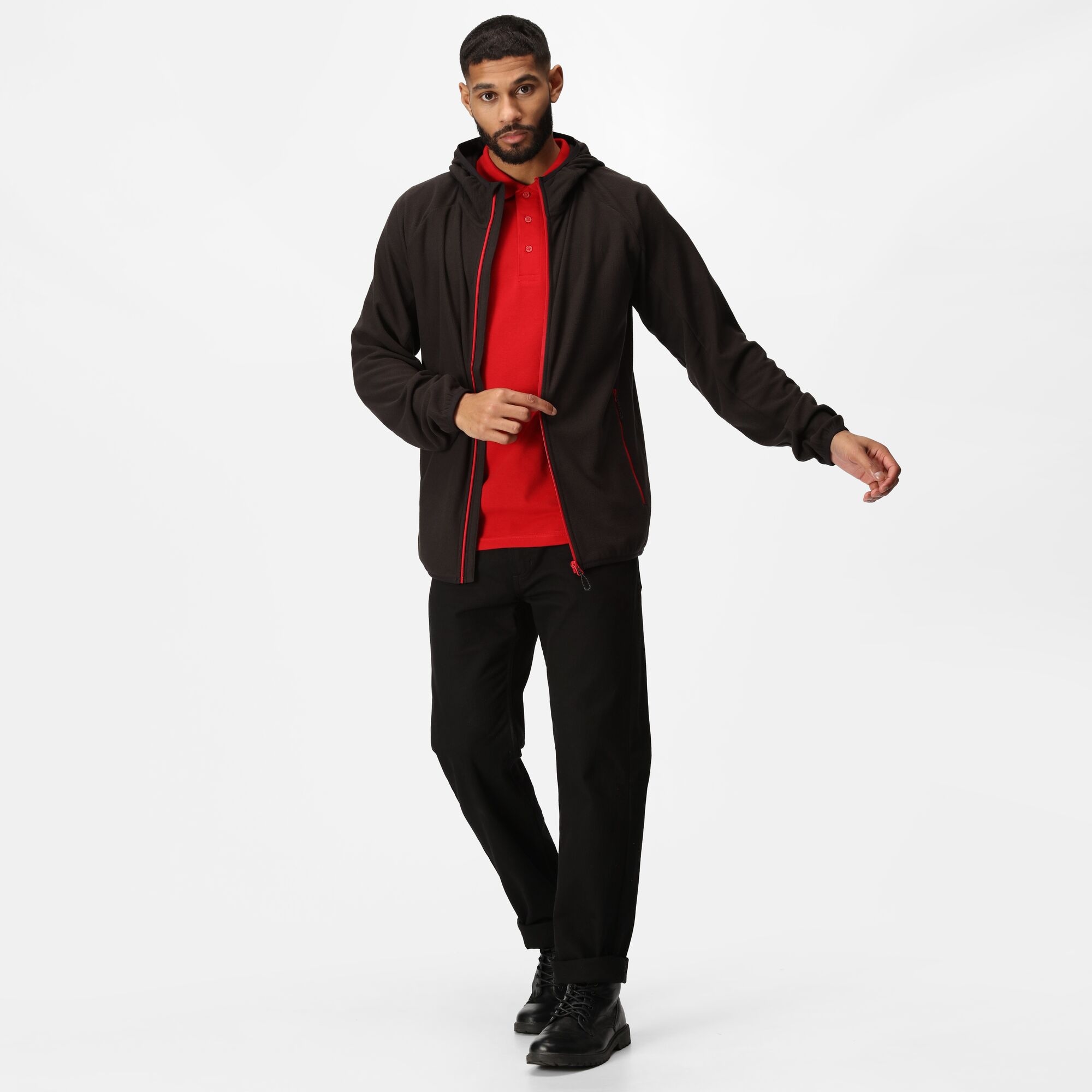 Men's Navigate Full-Zip Fleece | Black Classic Red