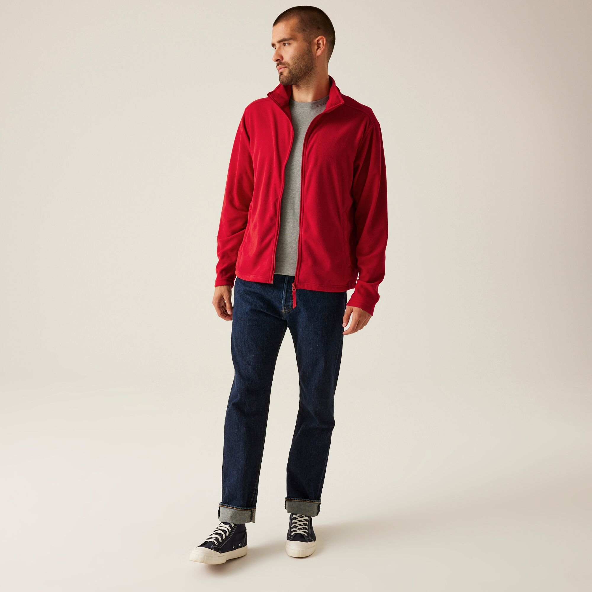 Men's Classic Full Zip Lightweight Microfleece | Classic Red