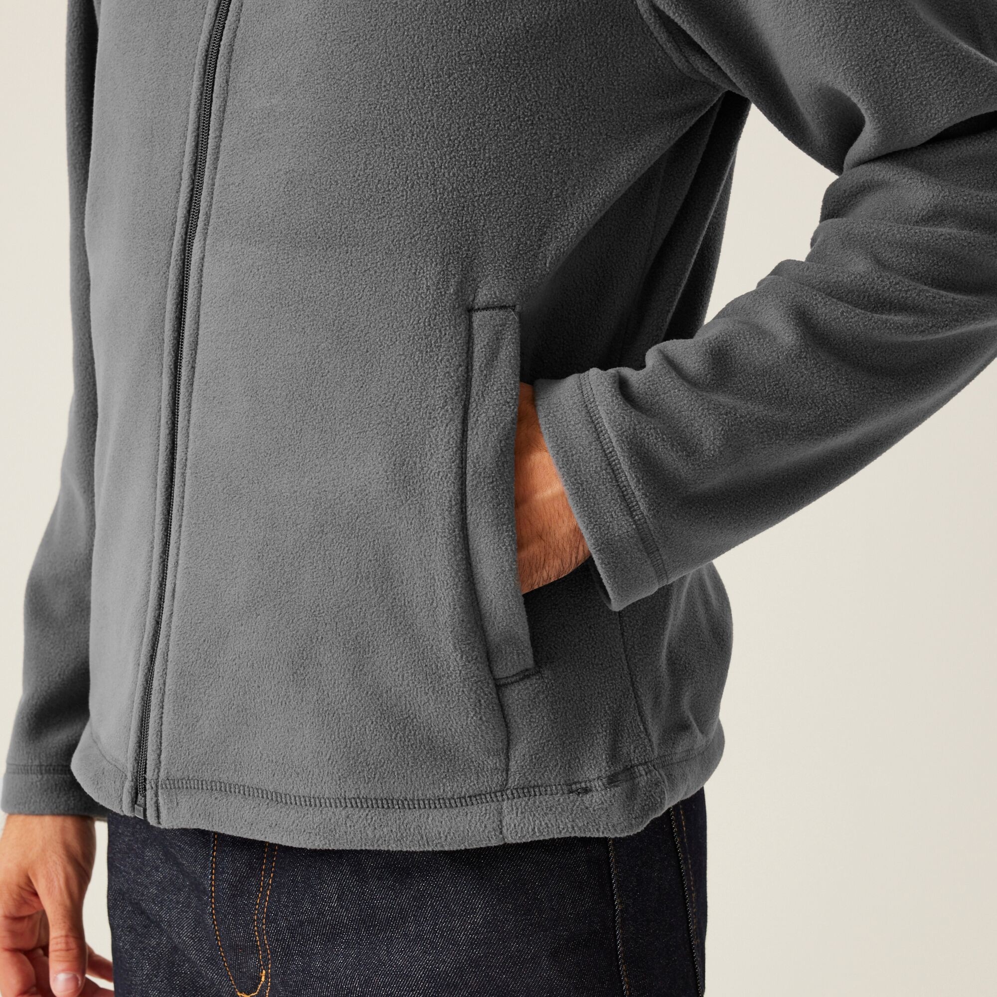 Men's Micro Lightweight Full Zip Fleece | Seal Grey