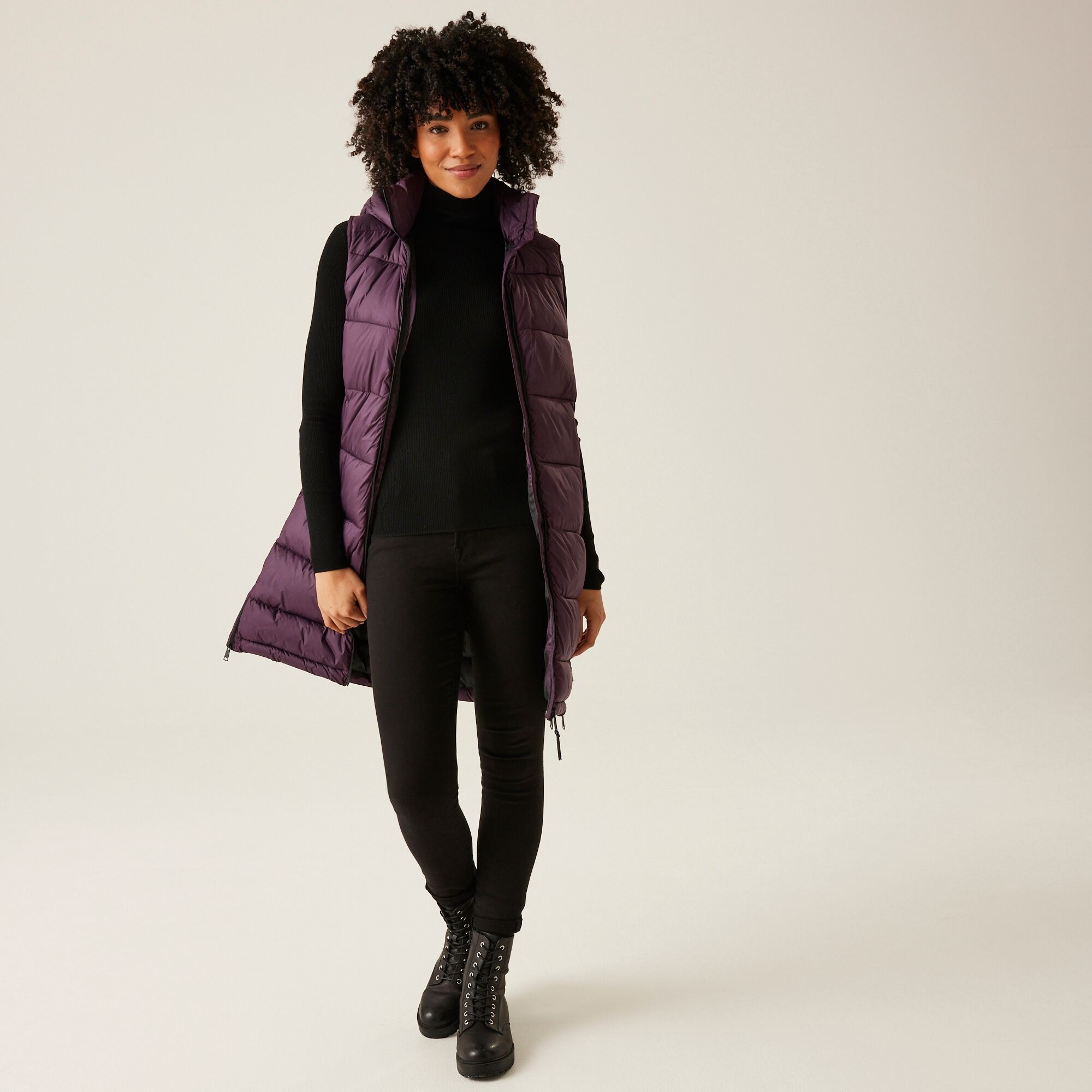 Women's Ganella Quilted Longline Gilet | Deep Plum
