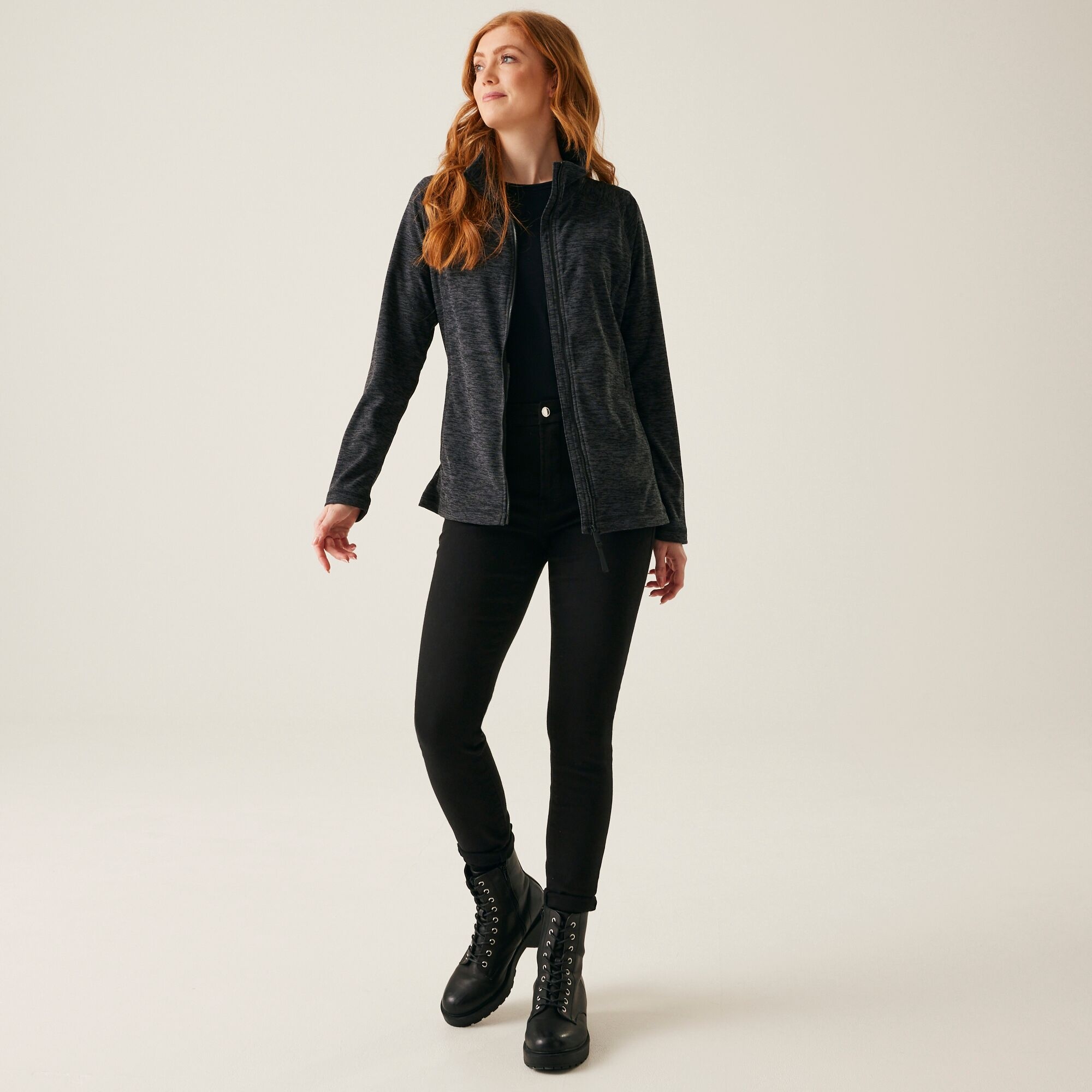 Women's Mayse Full Zip Fleece | Black Marl