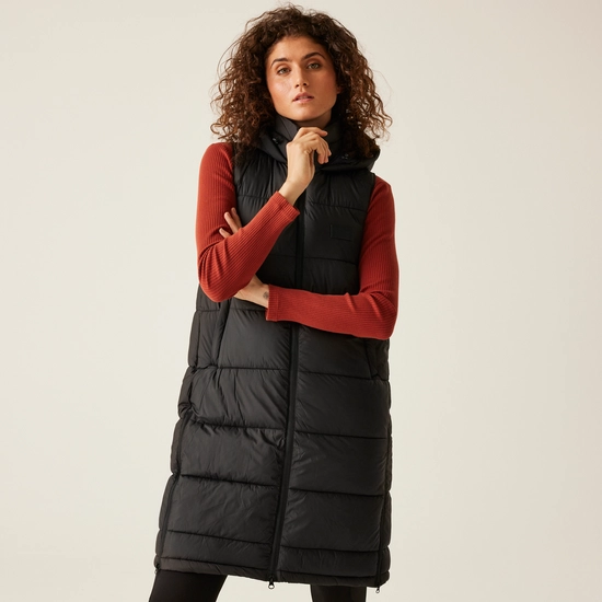 Women's Ganella Quilted Longline Gilet | Black