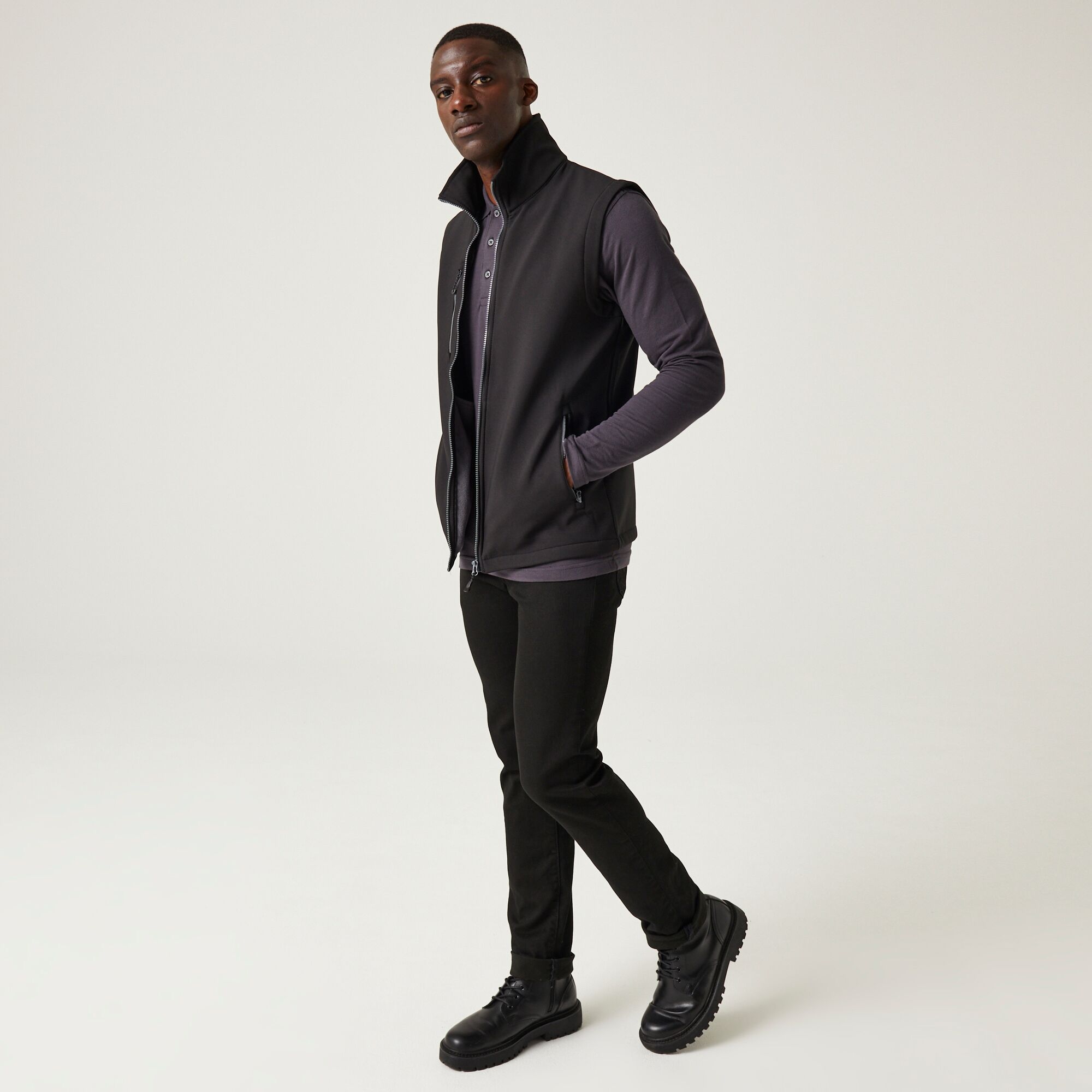 Men's Navigate 2 Layer Softshell Bodywarmer | Black Seal Grey