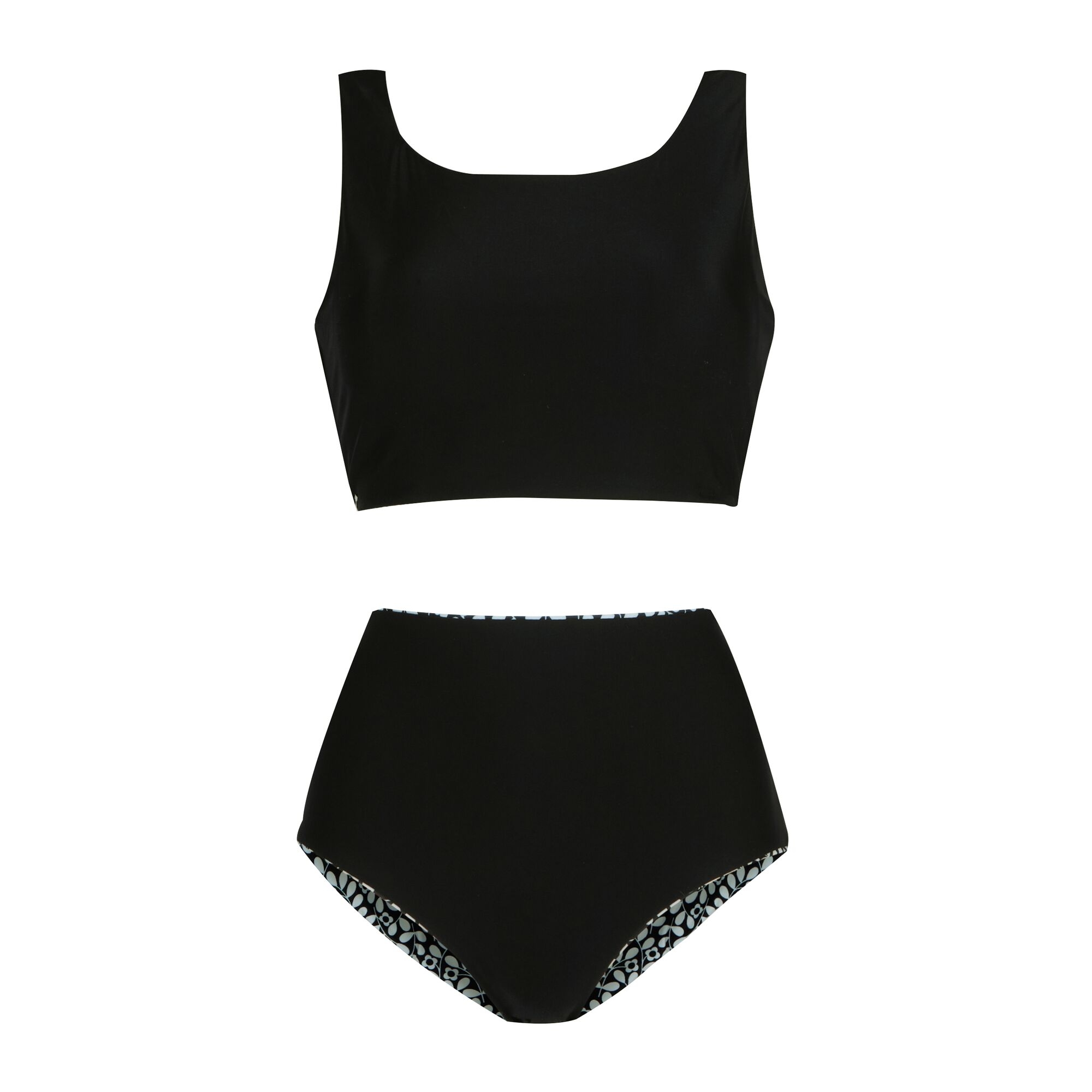 Orla Kiely Reversible Bikini Set | Jasmine Flower Black