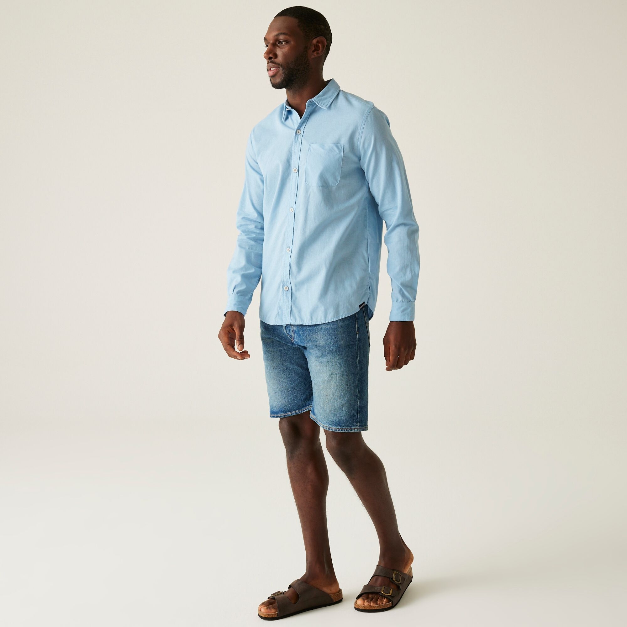 Men's Loran Long Sleeve Shirt | Chambray Blue