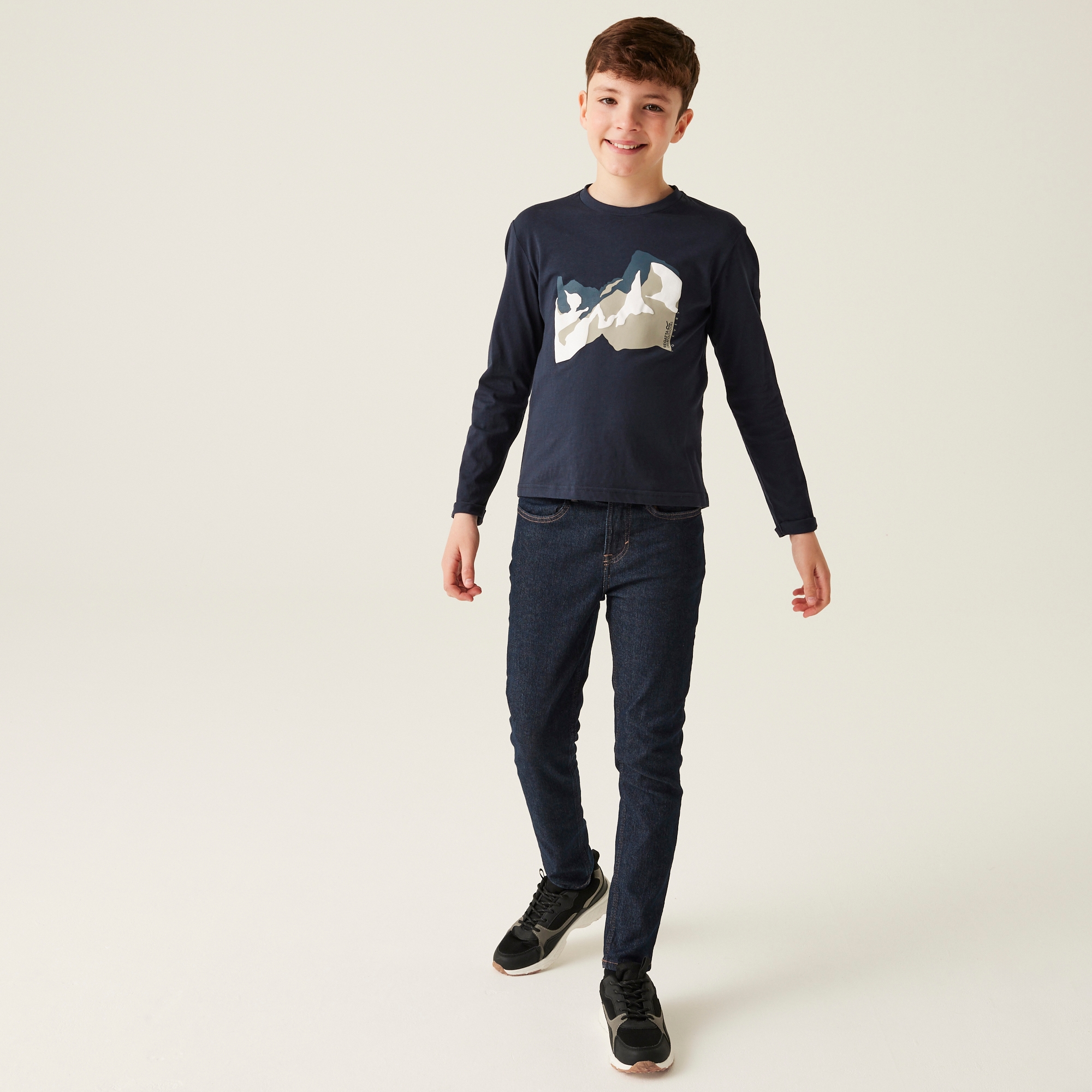 Kids' Wenbie III Graphic T-Shirt | Navy Mountain Outline