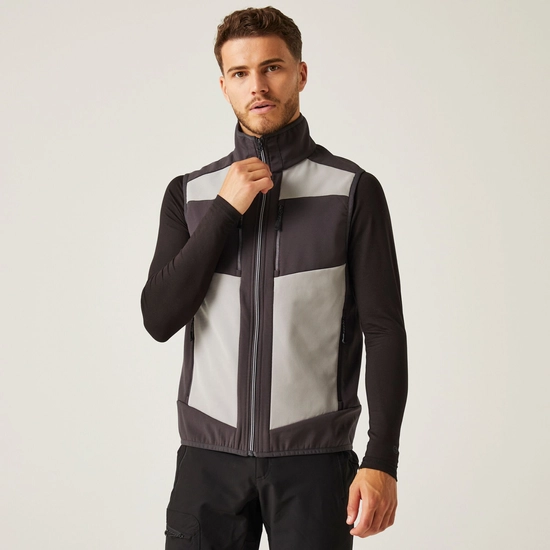 Men's E-Volve 2 Layer Softshell Bodywarmer | Ash Black