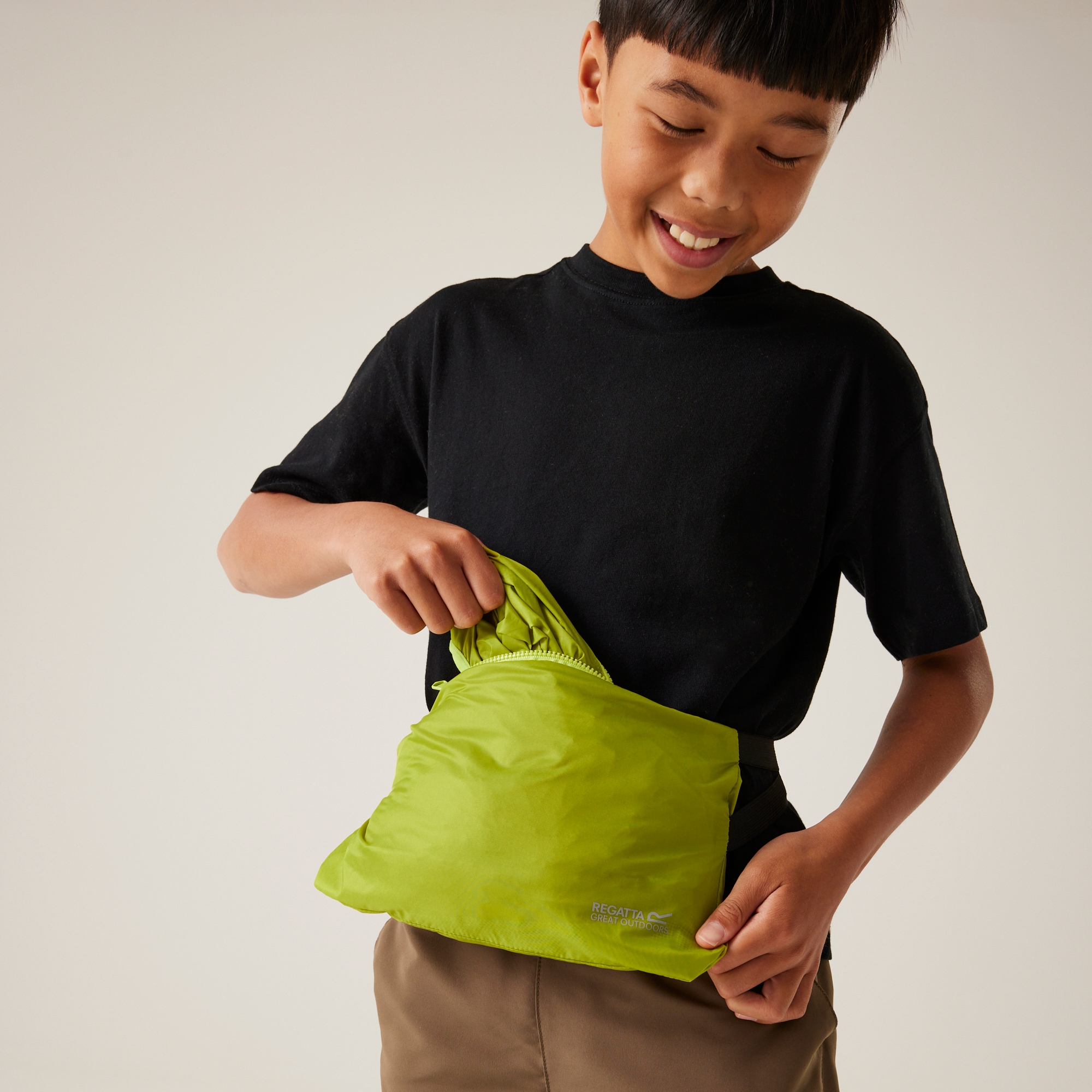 Kids' Lever II Waterproof Packaway Jacket | Grenoble Green Wild Lime