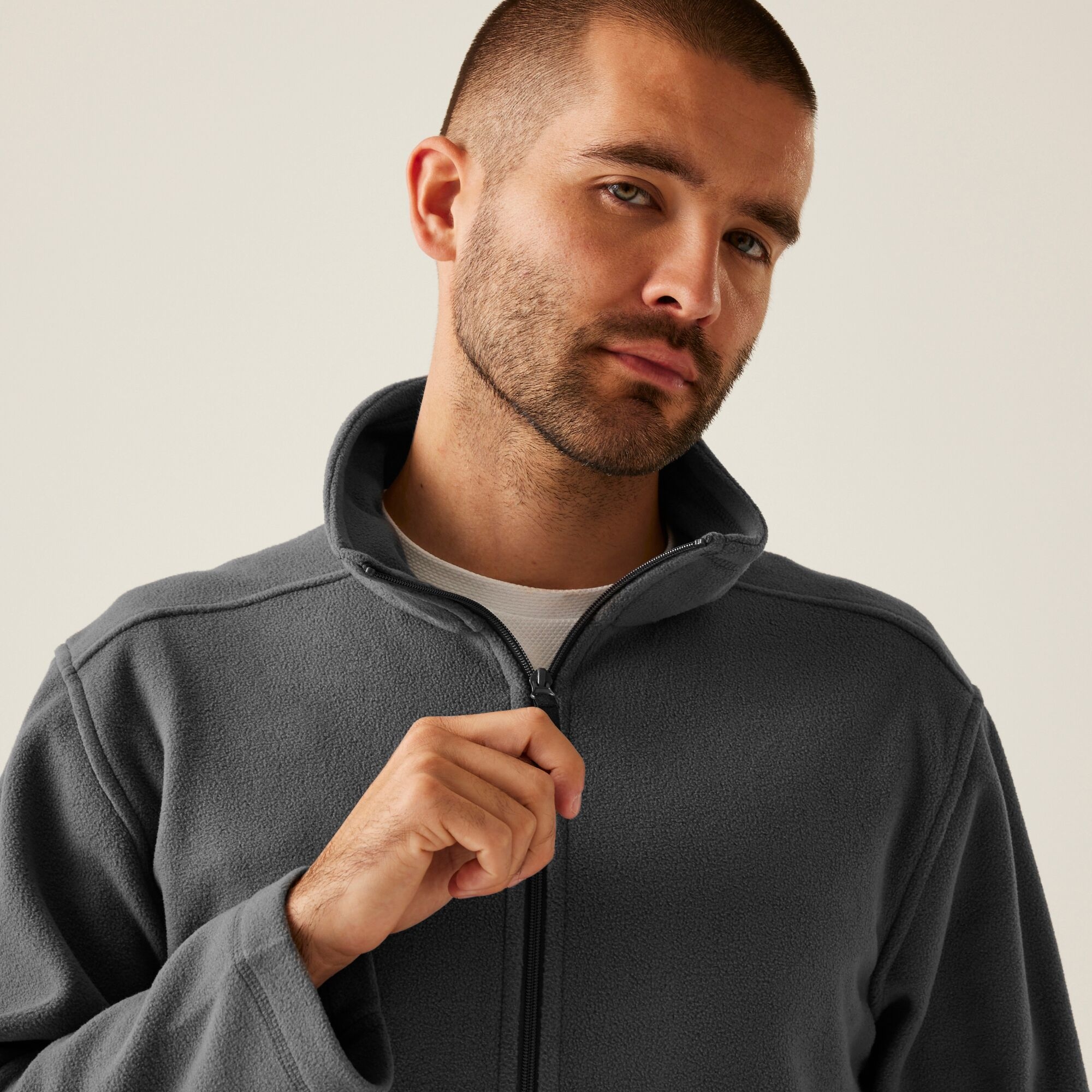 Men's Micro Lightweight Full Zip Fleece | Seal Grey