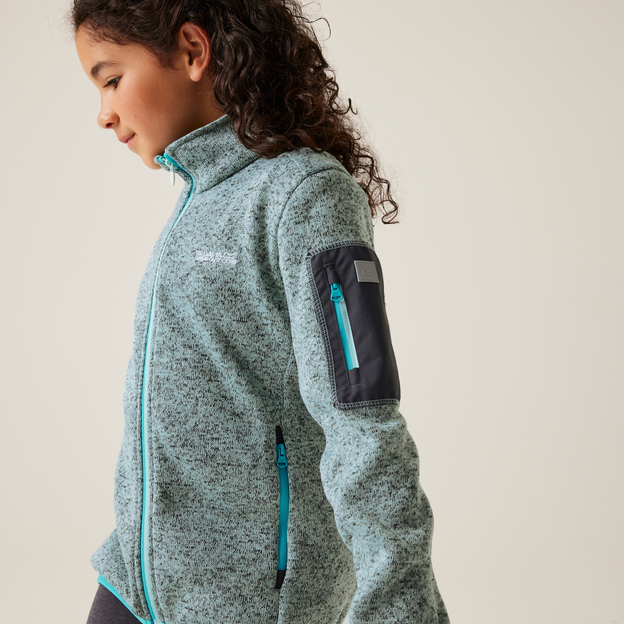 Kids' Newhill Full Zip Fleece | Icy Morn Turquoise