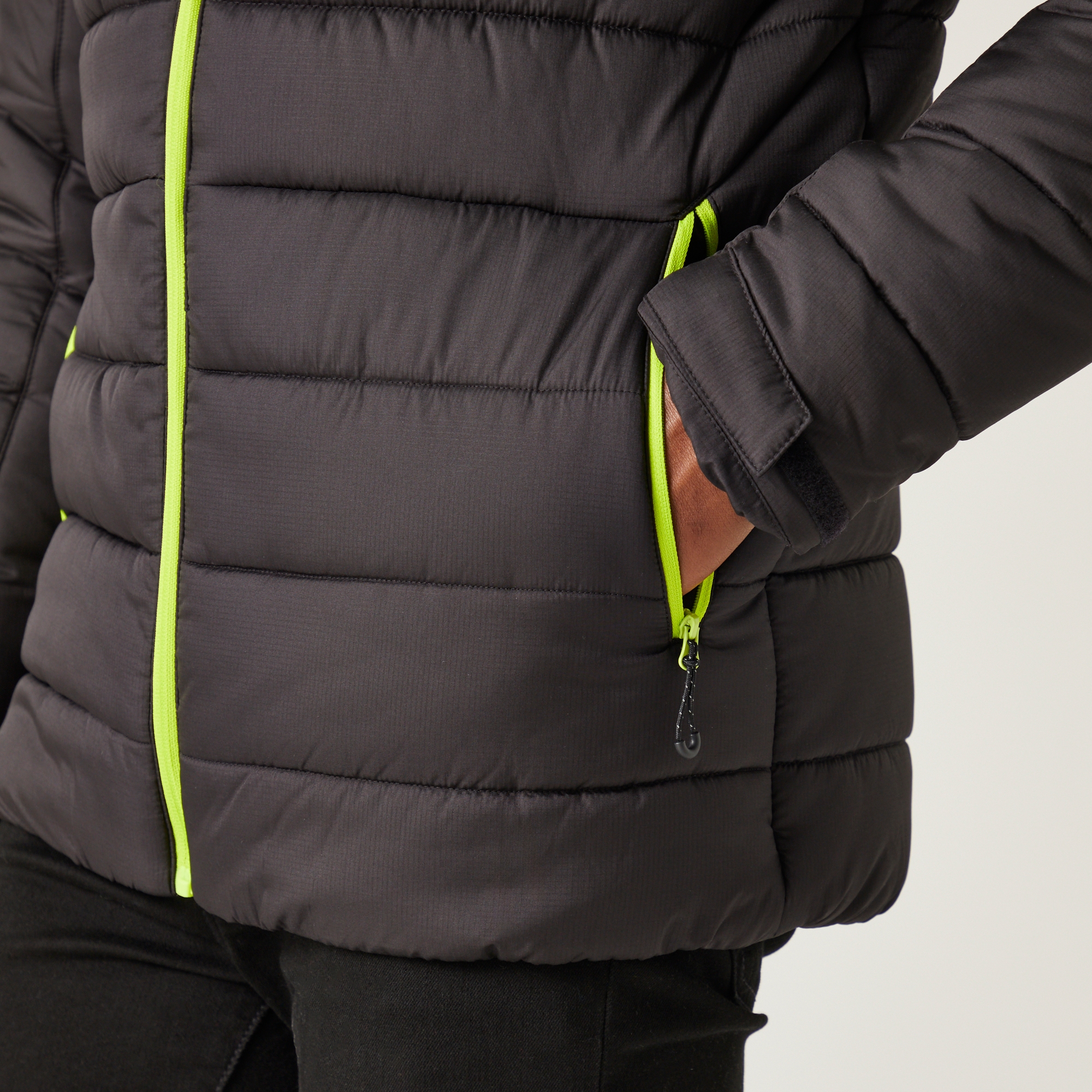 Men's Navigate Thermal Jacket | Black Lime Green