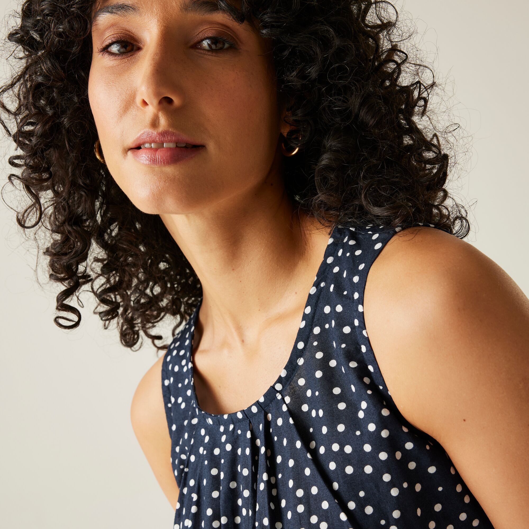 Women's Trisa Smock Dress | Navy White Micro Dot