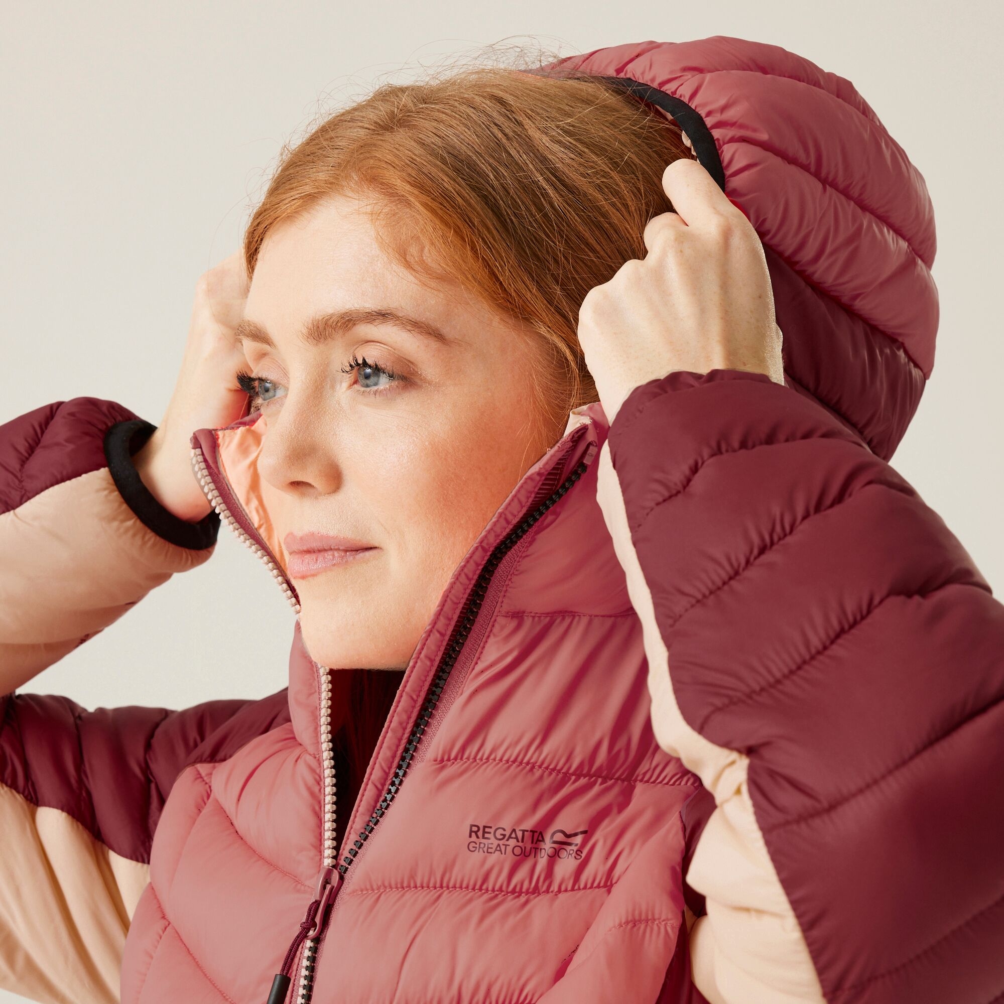 Women's Dalent Quilted Hooded Jacket | Rumba Red Mineral Red