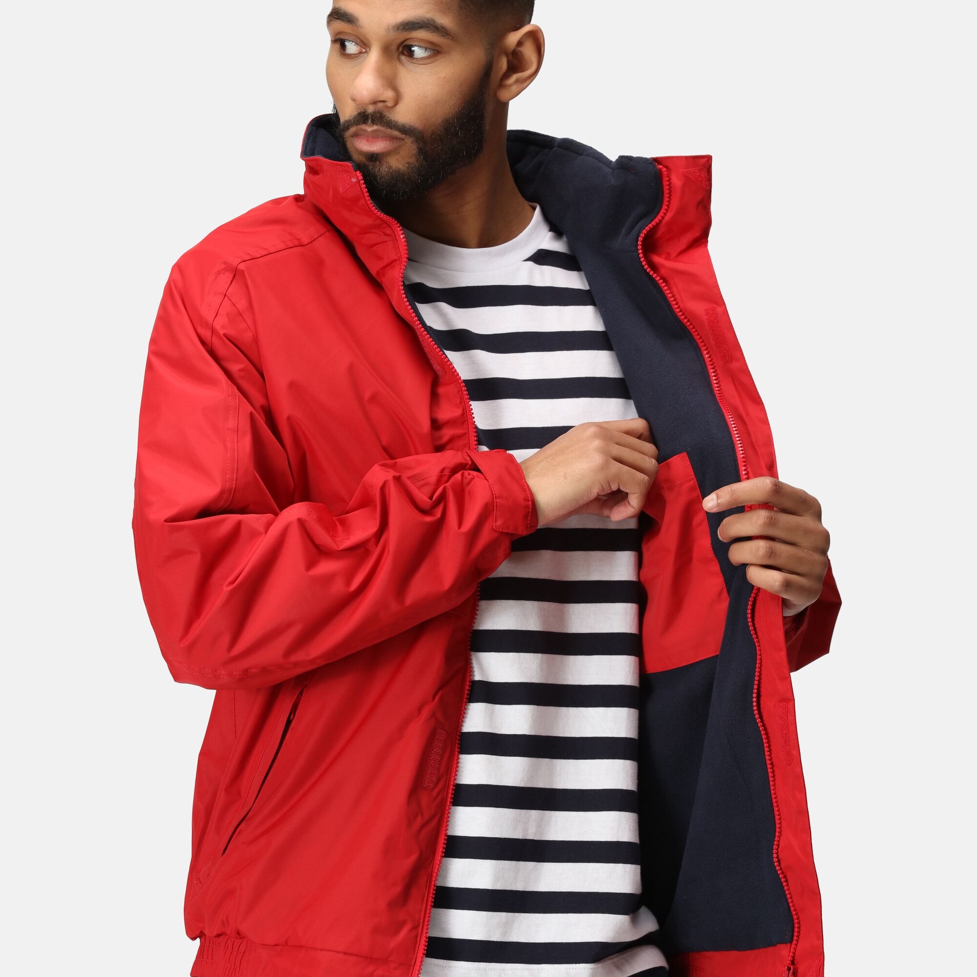 Men's Dover Fleece Lined Waterproof Insulated Bomber Jacket | Classic Red Navy