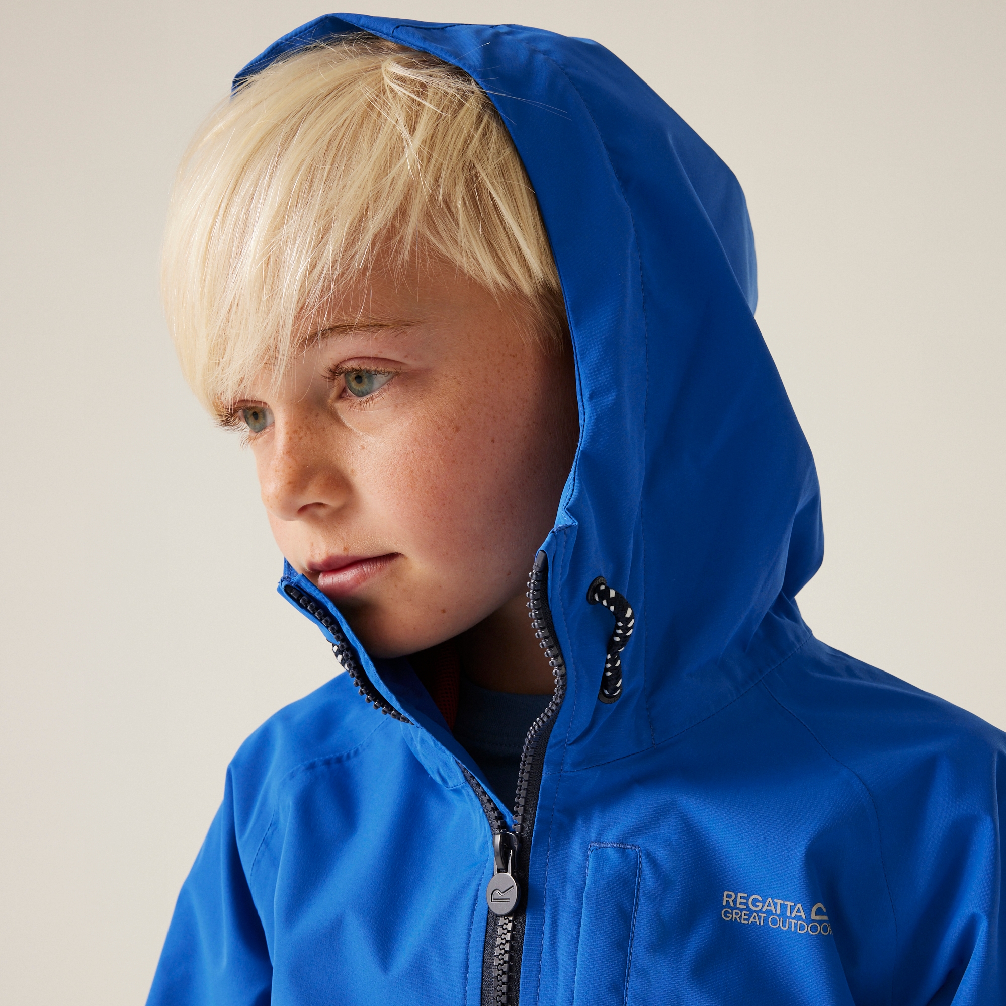 Kids' Hanleigh II Waterpoof Jacket | Olympian Blue Navy Tangerine Tango