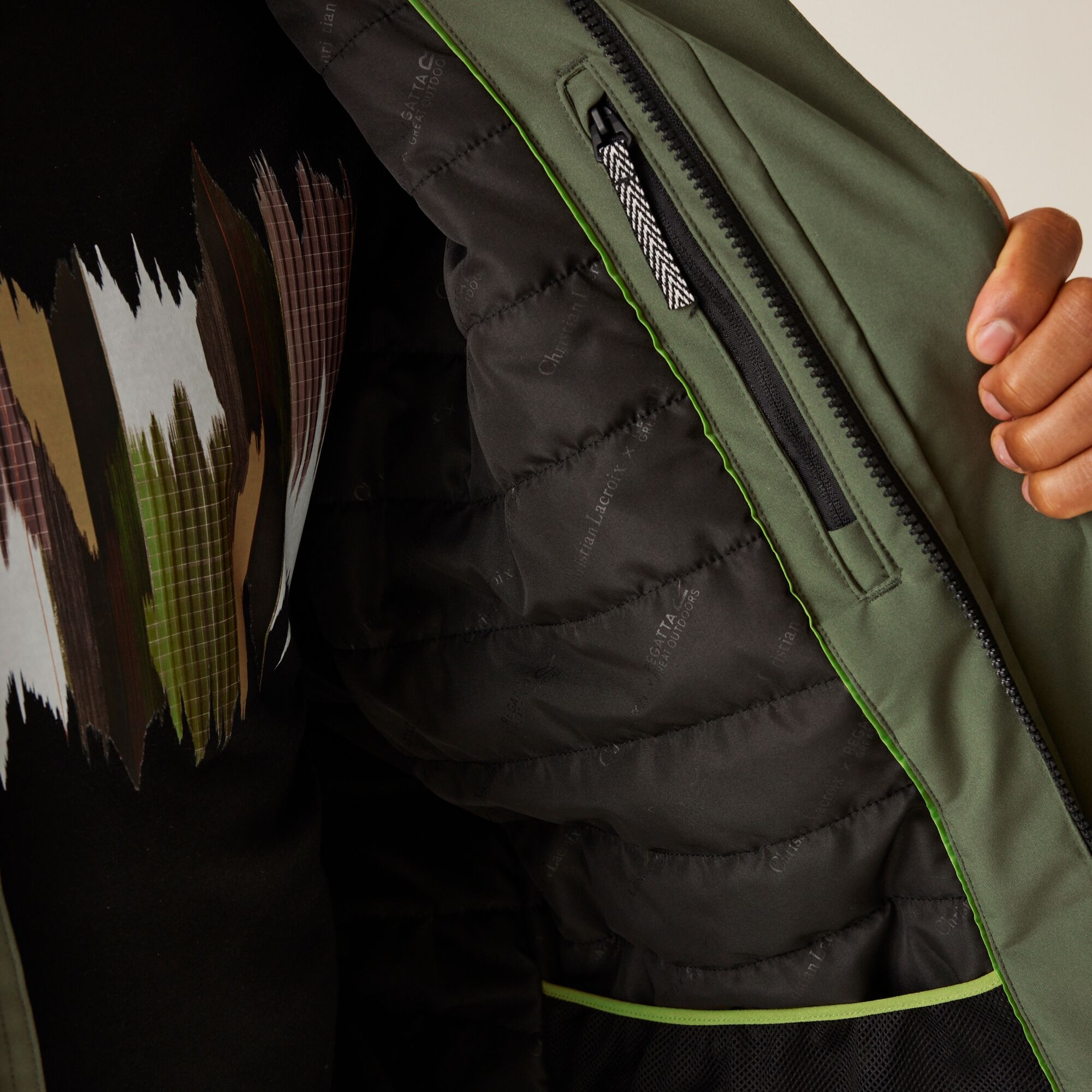 Christian Lacroix - Men's Lunel Waterproof Padded Jacket | Thyme Leaf Kimono Print
