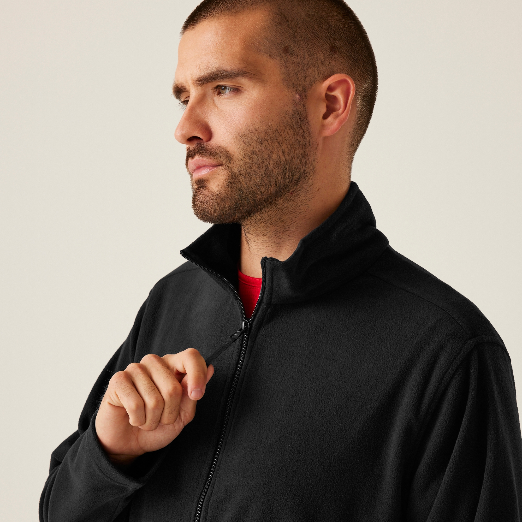 Men's Classic Full Zip Lightweight Microfleece | Black
