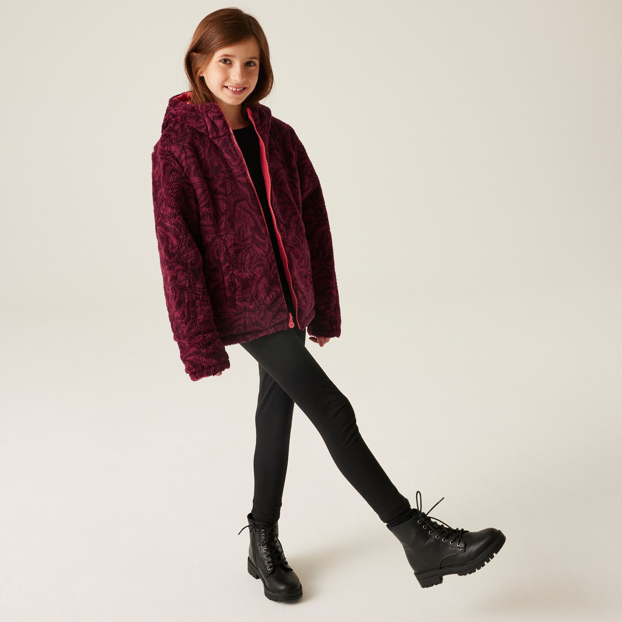 Kids' Kyrell Reversible Jacket | Mineral Red Burgundy Zebra