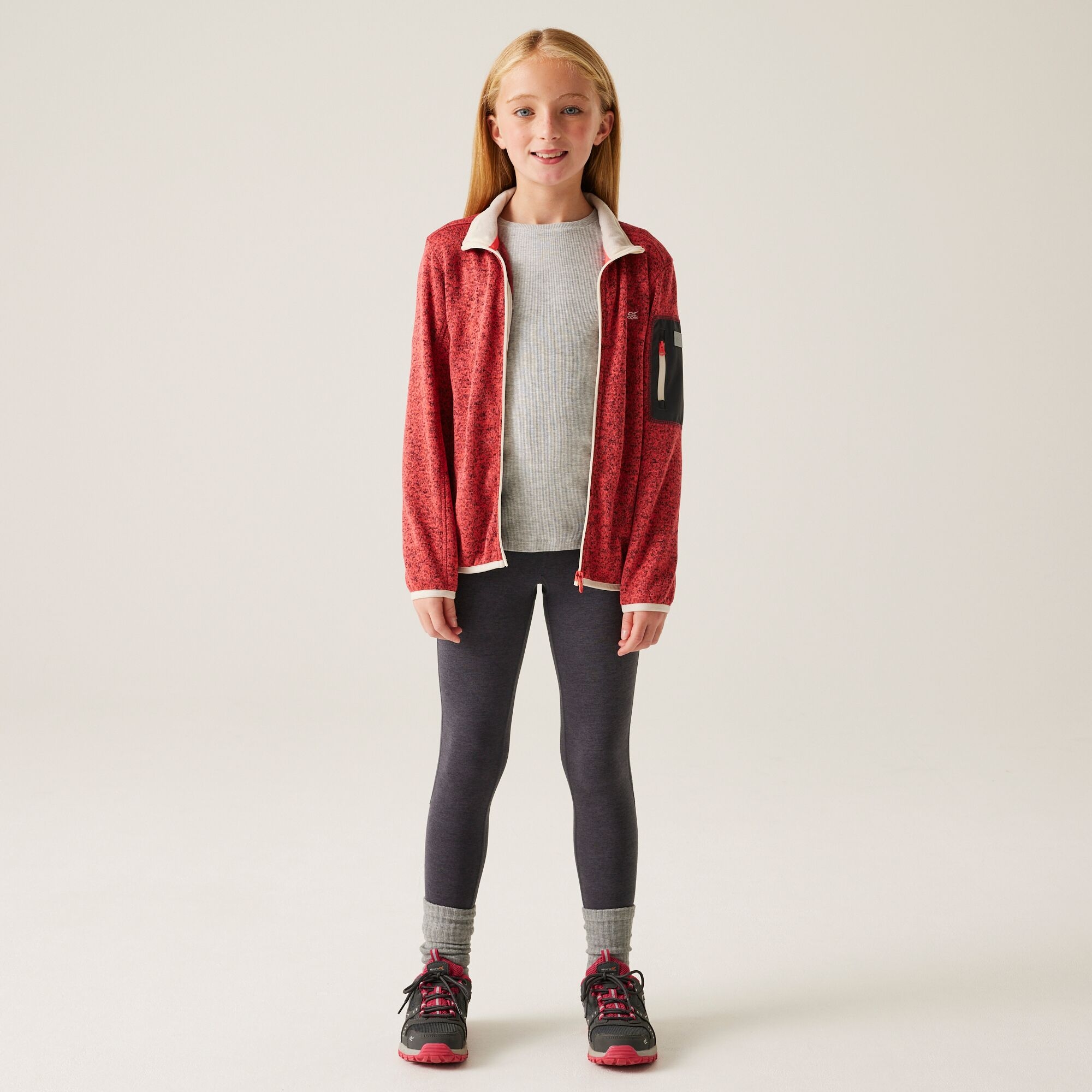 Kids' Newhill Full Zip Fleece | Peach Bloom Light Vanilla