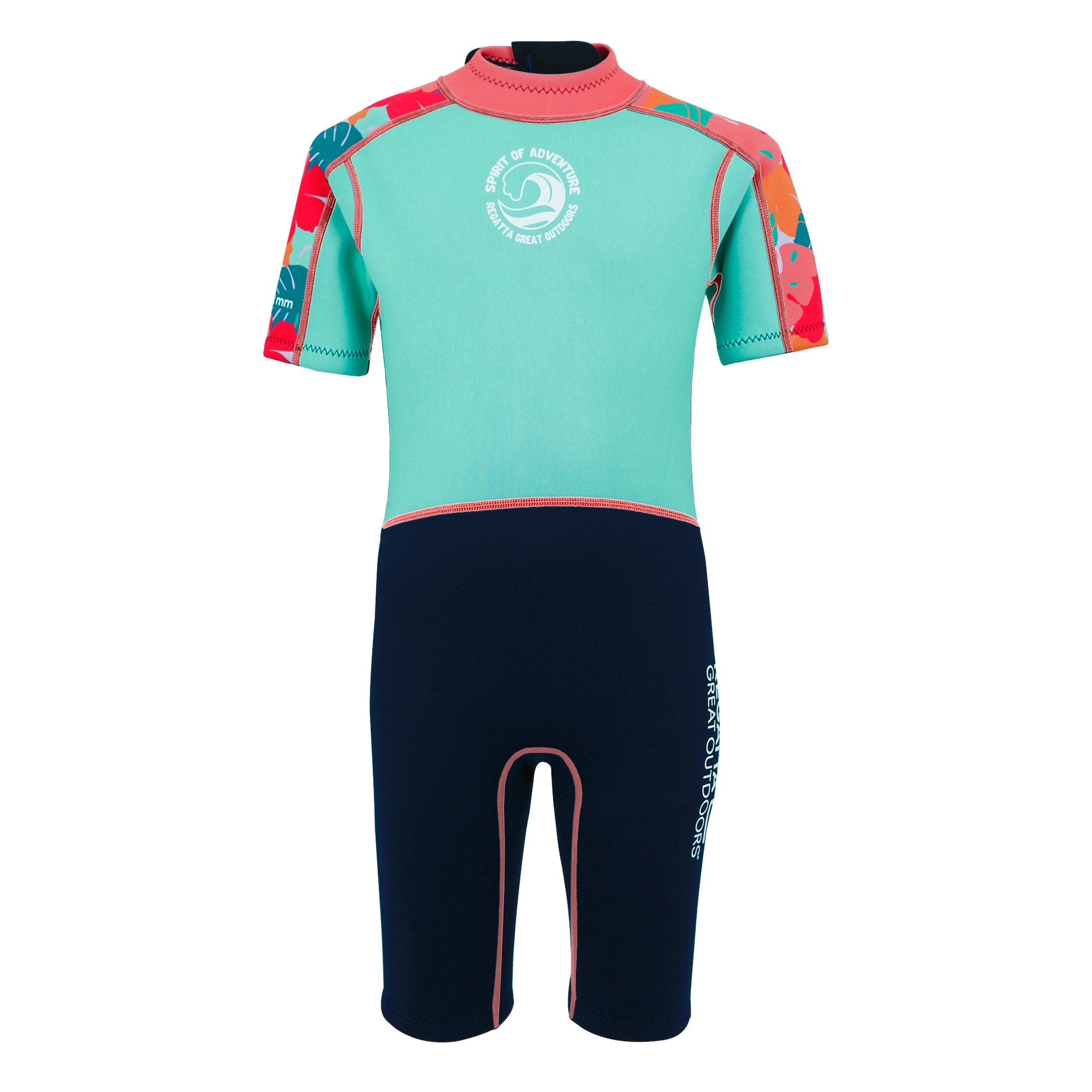 Kids' Wetsuit  | Tropical Leaf Aruba Blue Navy