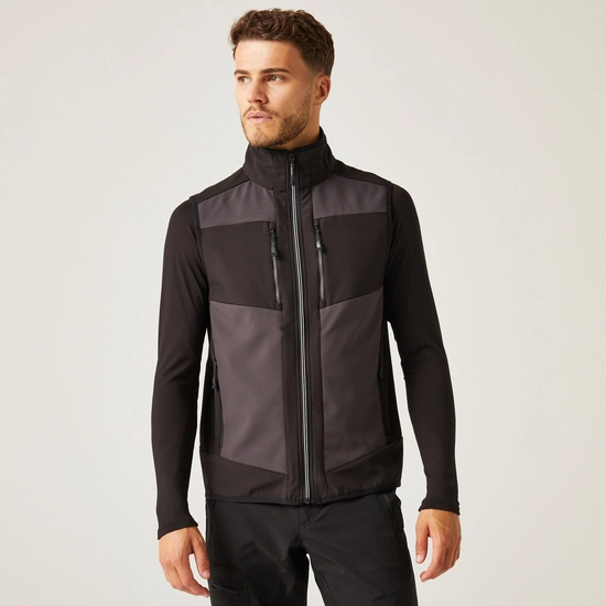 Men's E-Volve 2 Layer Softshell Bodywarmer | Ash Black