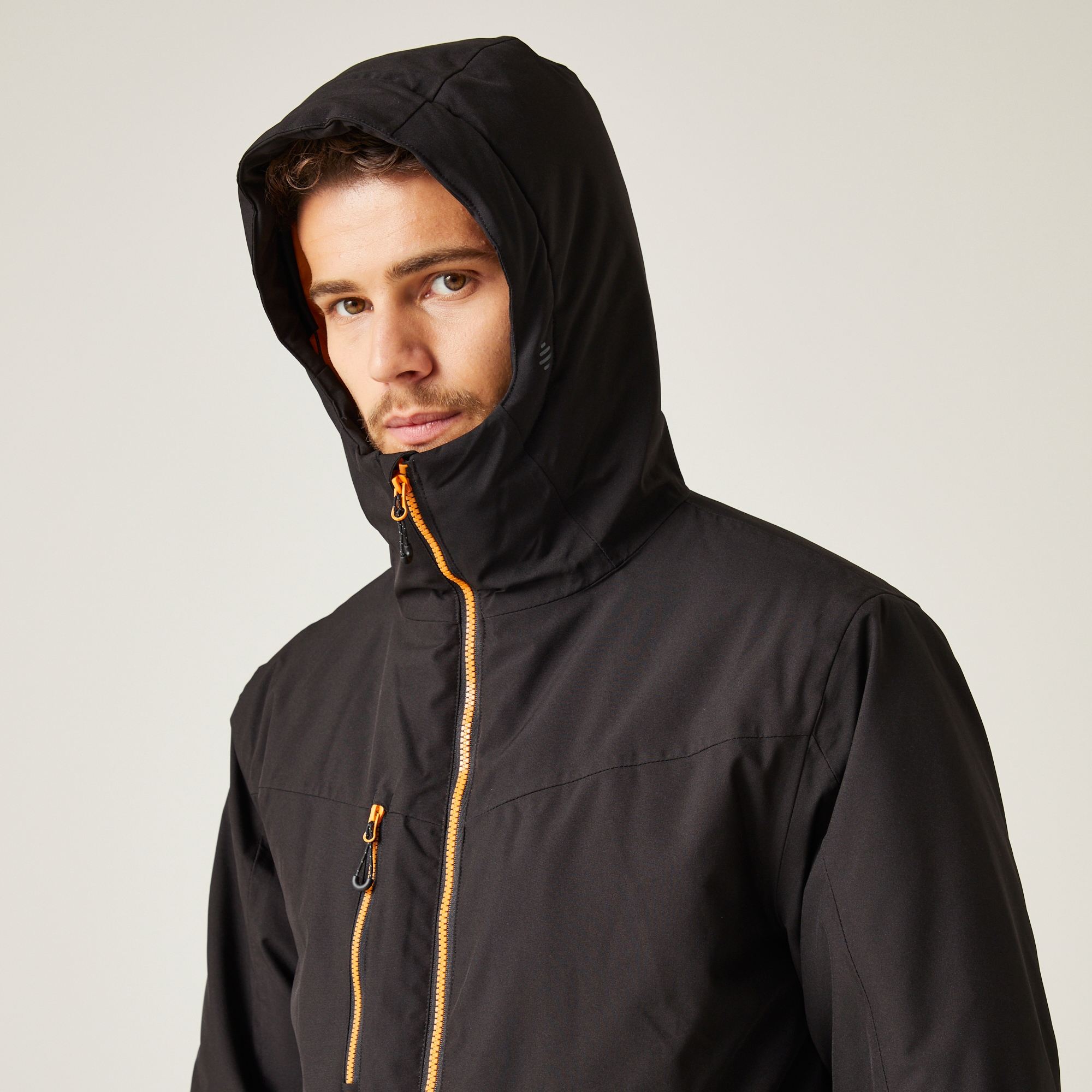 Men's Navigate Insulated Jacket | Black Orange Pop